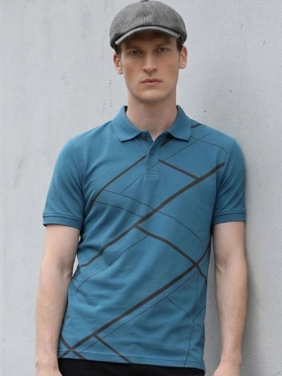 HERE&NOW Men Printed Polo Collar T-shirt - view 1