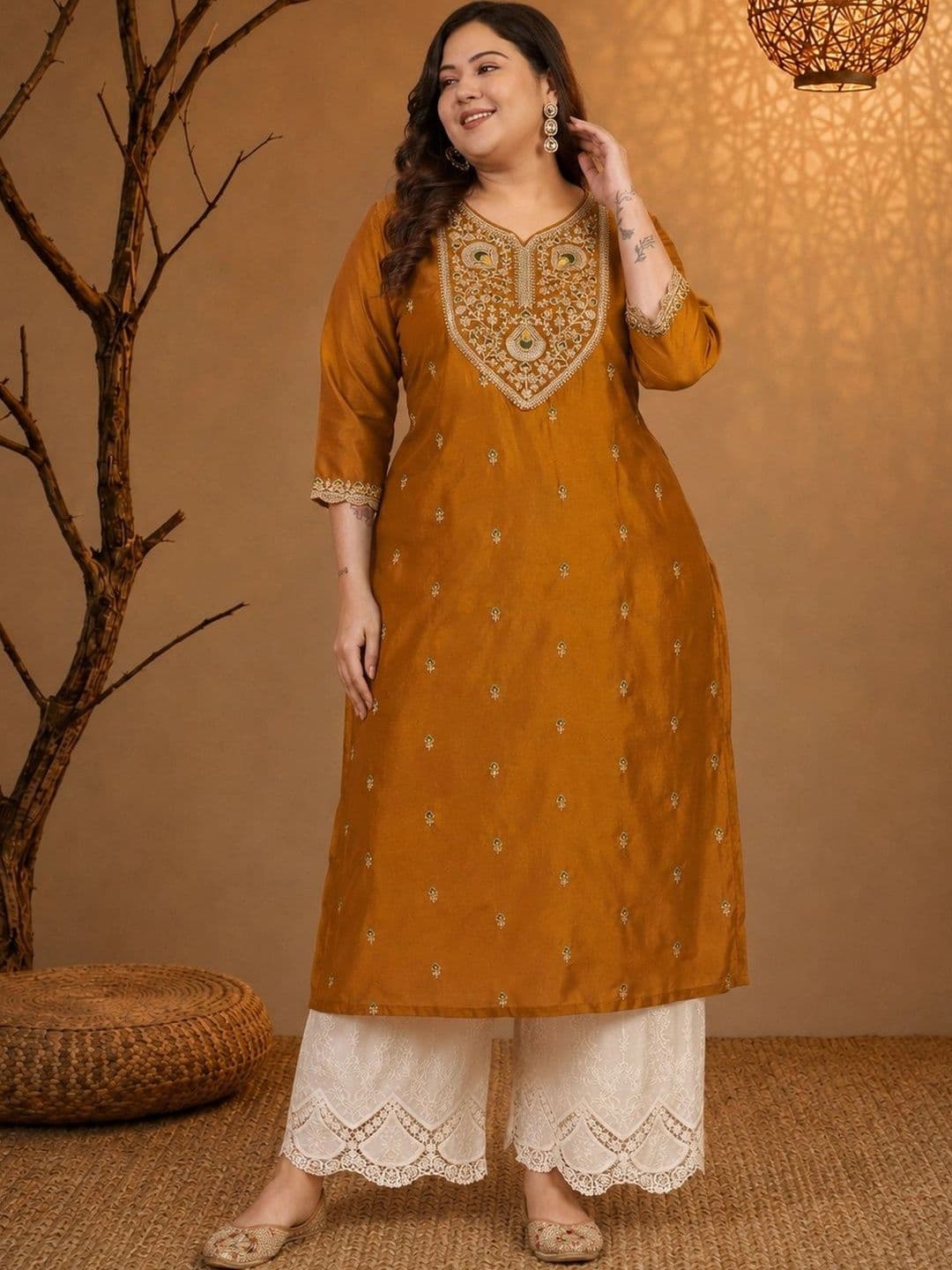 FULL BLOOM Women Ethnic Motifs Embroidered Mirror Work Kurta thumbnail 6