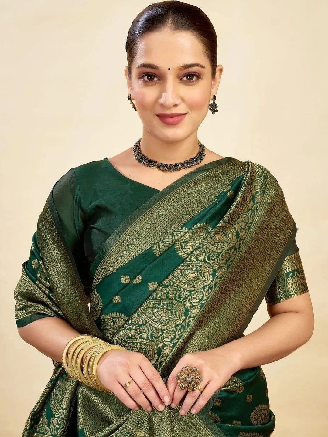 wearsquad Woven Design Zari Art Silk Banarasi Saree thumbnail 4