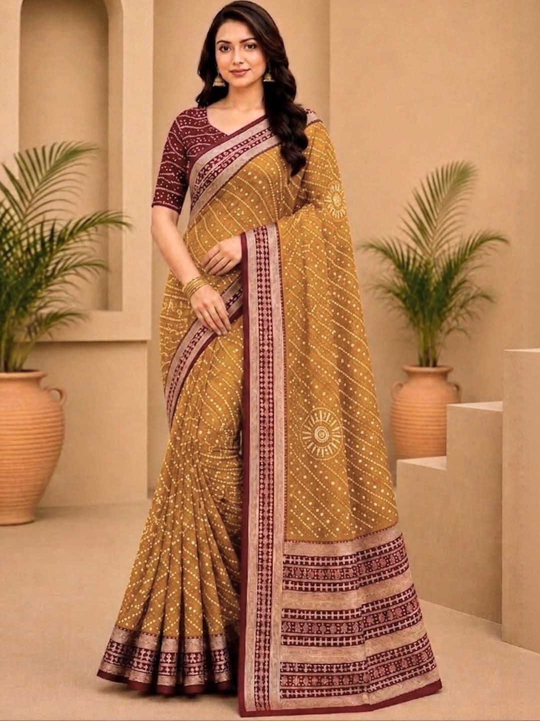 SAMANTHA Bandhani Zari Poly Georgette Saree - view 1