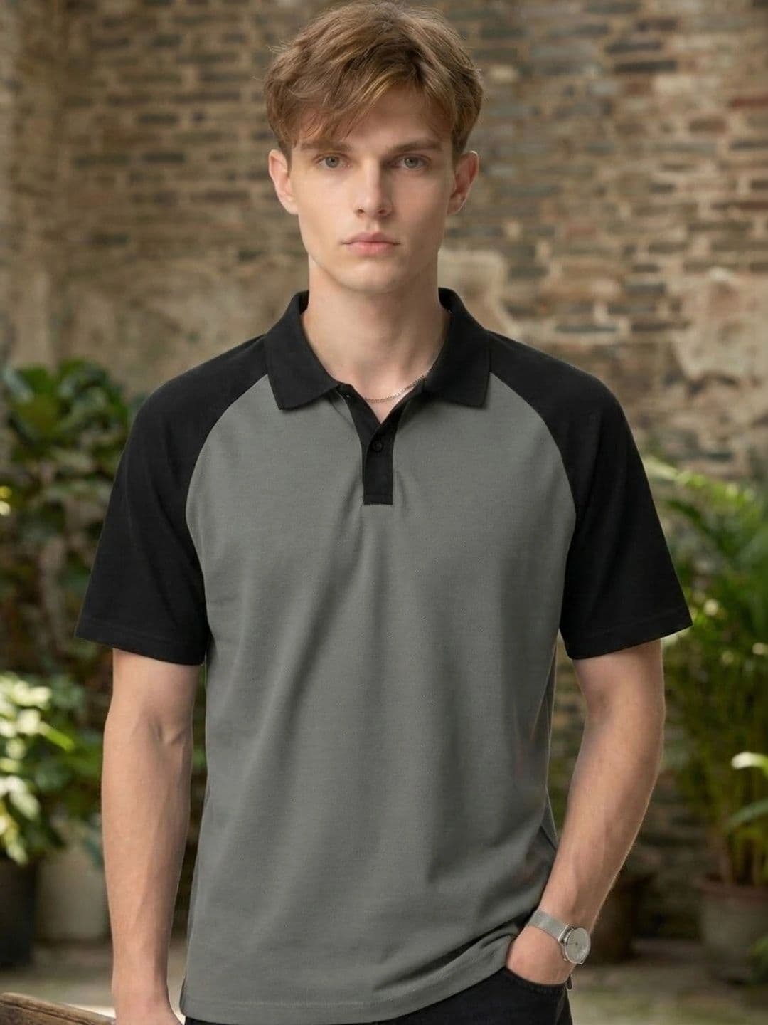 Kook N Keech Men Colourblocked Polo Collar T-shirt - view 1