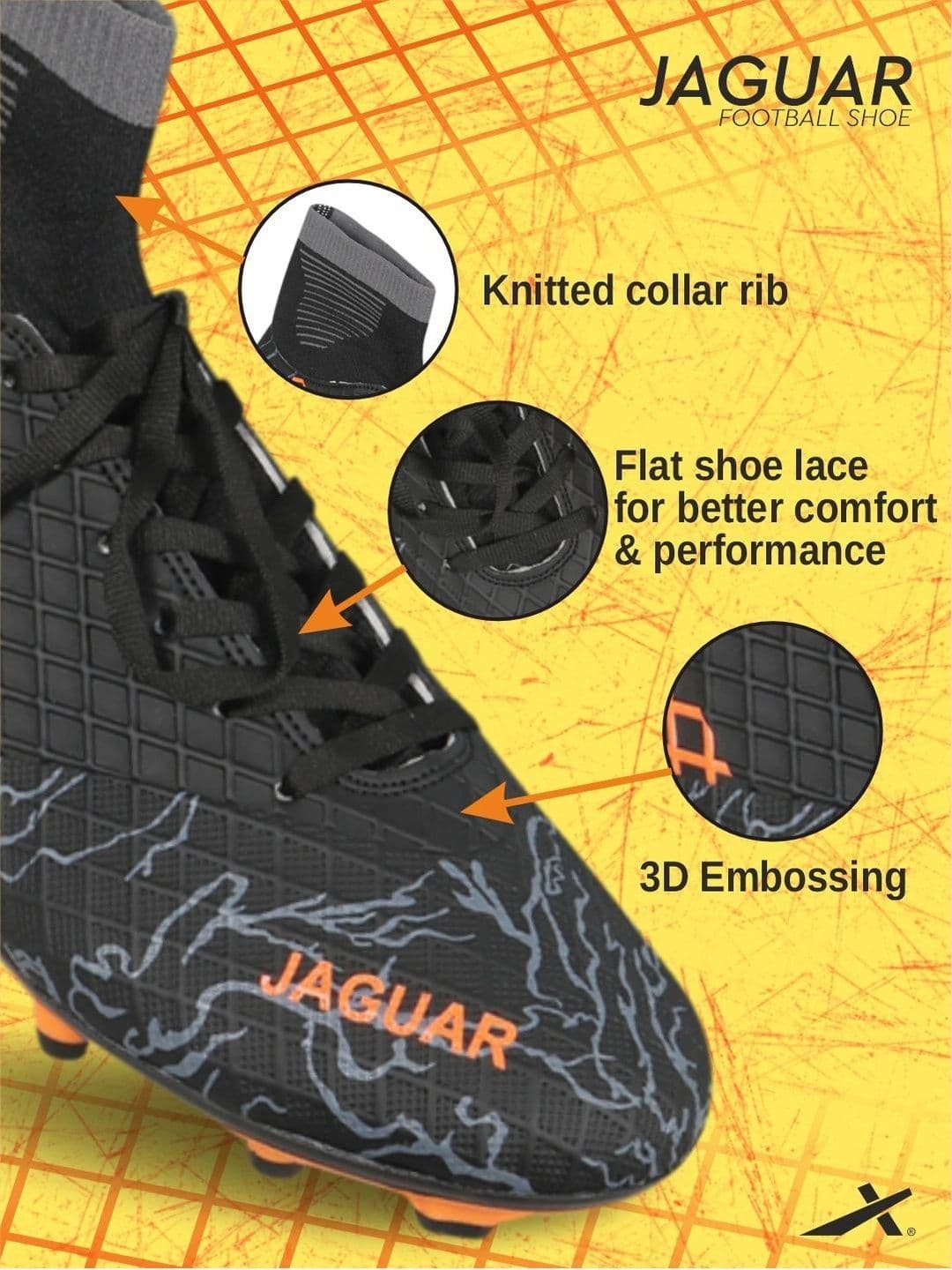 VECTOR X Soccer Studs PU Synthetic & Textile Upper with Rib Ankle TPU Sole Football Shoes thumbnail 5