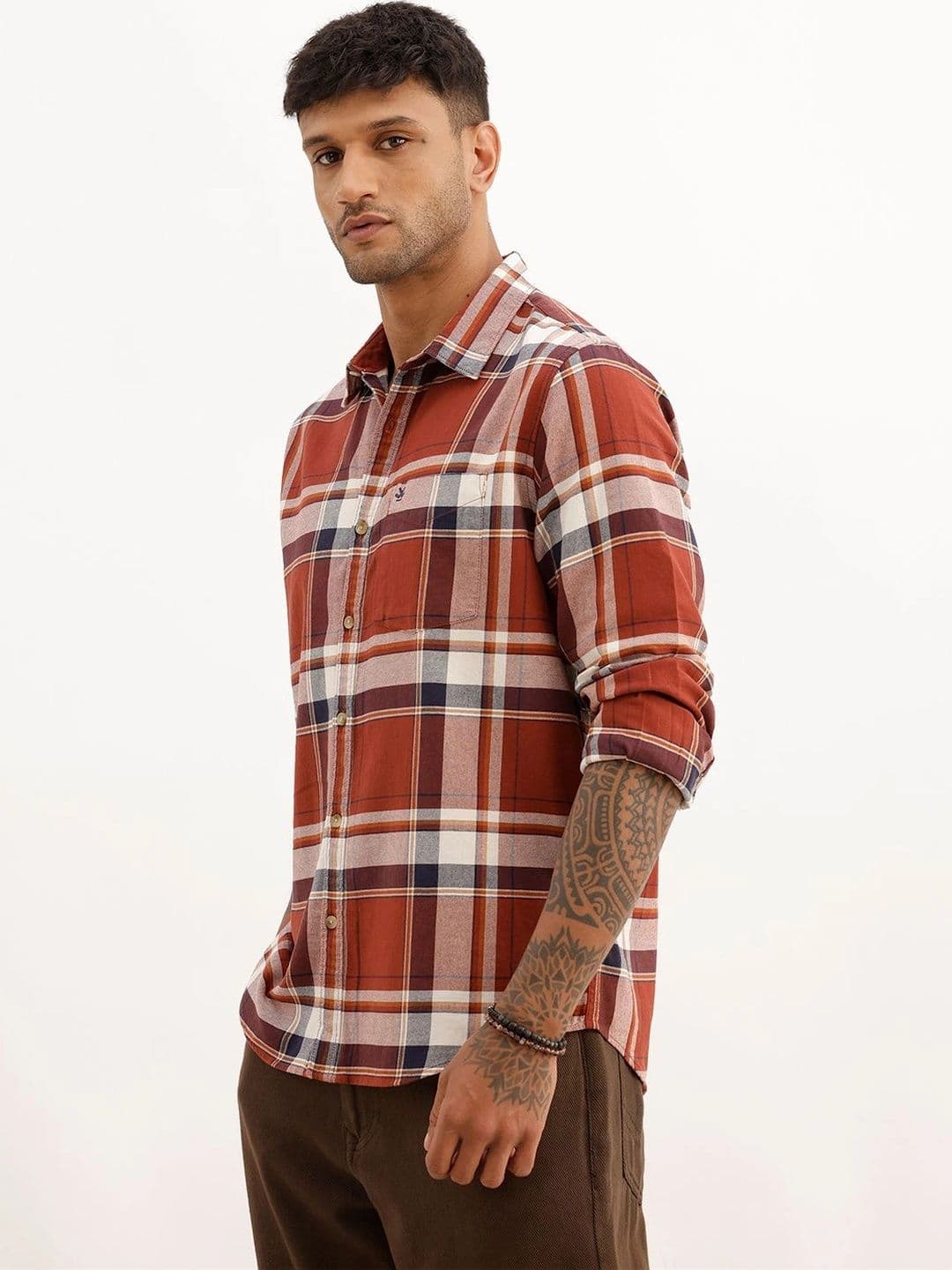 WROGN Men Slim Fit Checked Casual Shirt thumbnail 5