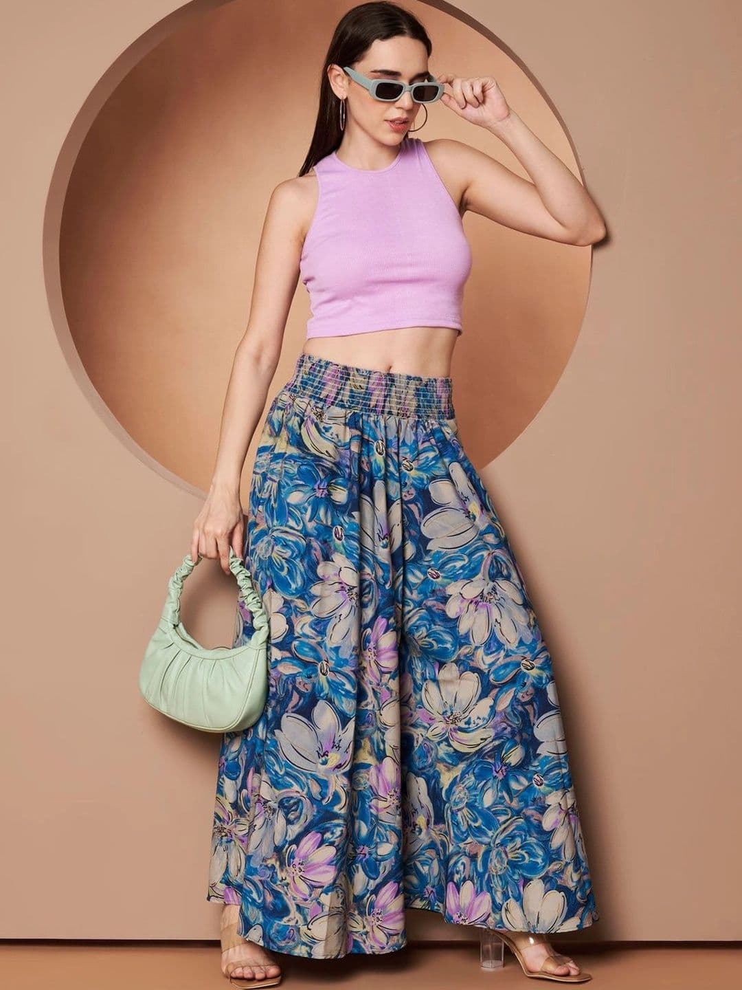 CORSICA Women Floral Printed Palazzos thumbnail 4