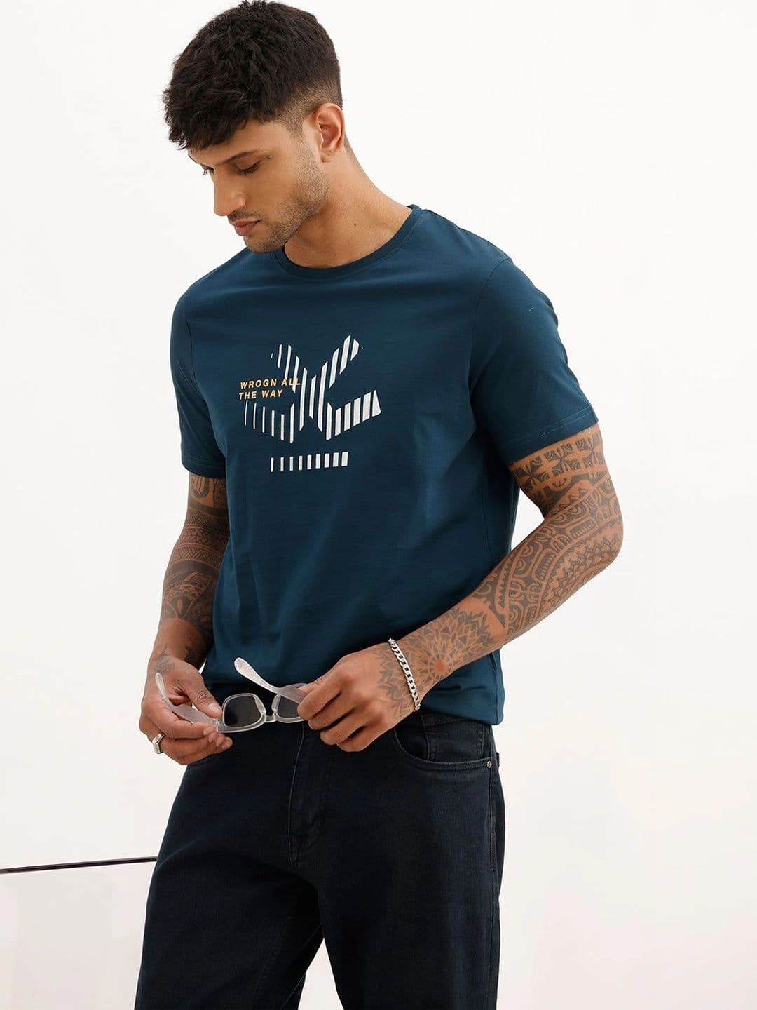 WROGN Men Printed Slim Fit T-shirt - view 1