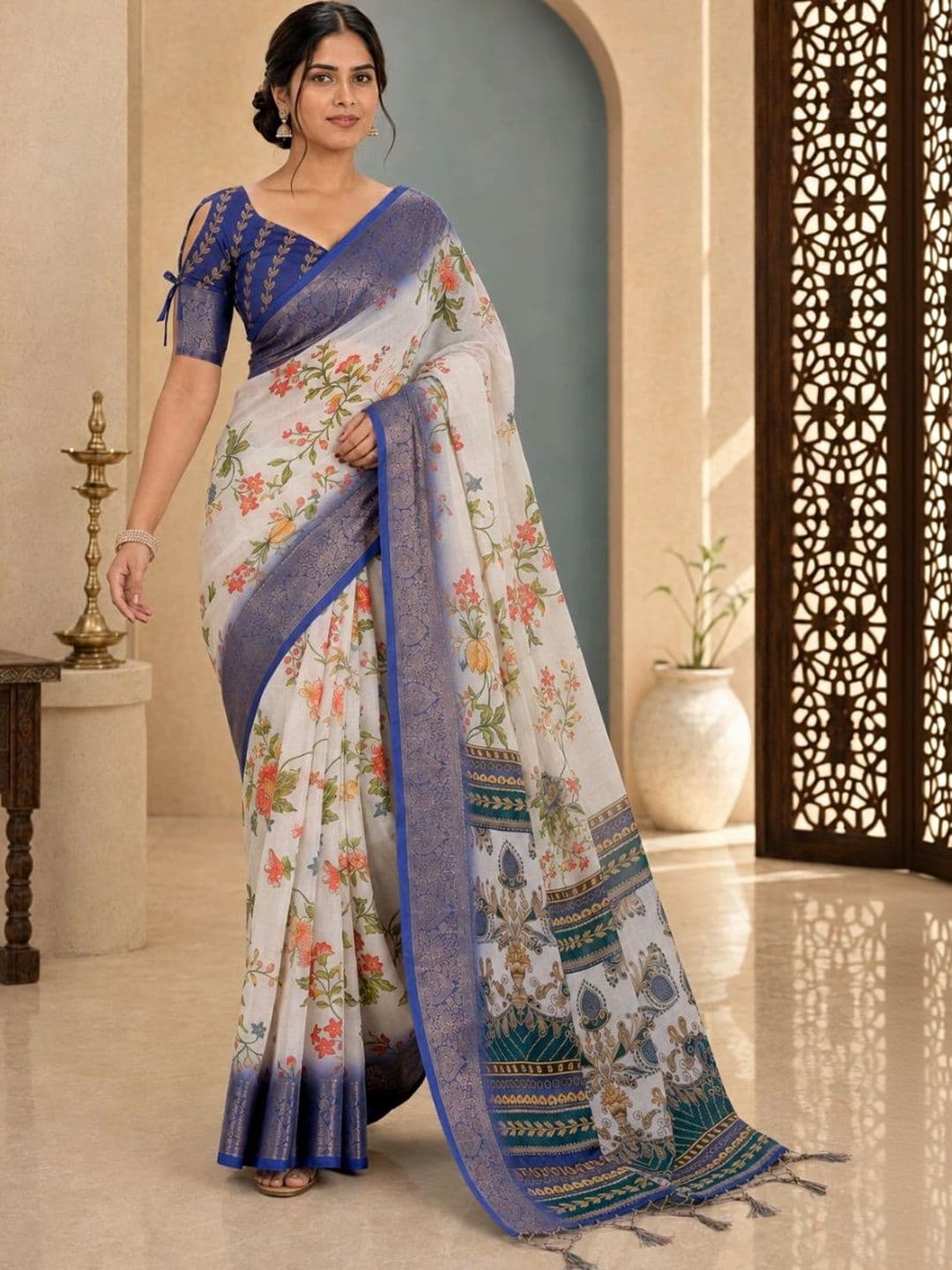 IKSHARA Floral Saree thumbnail 2