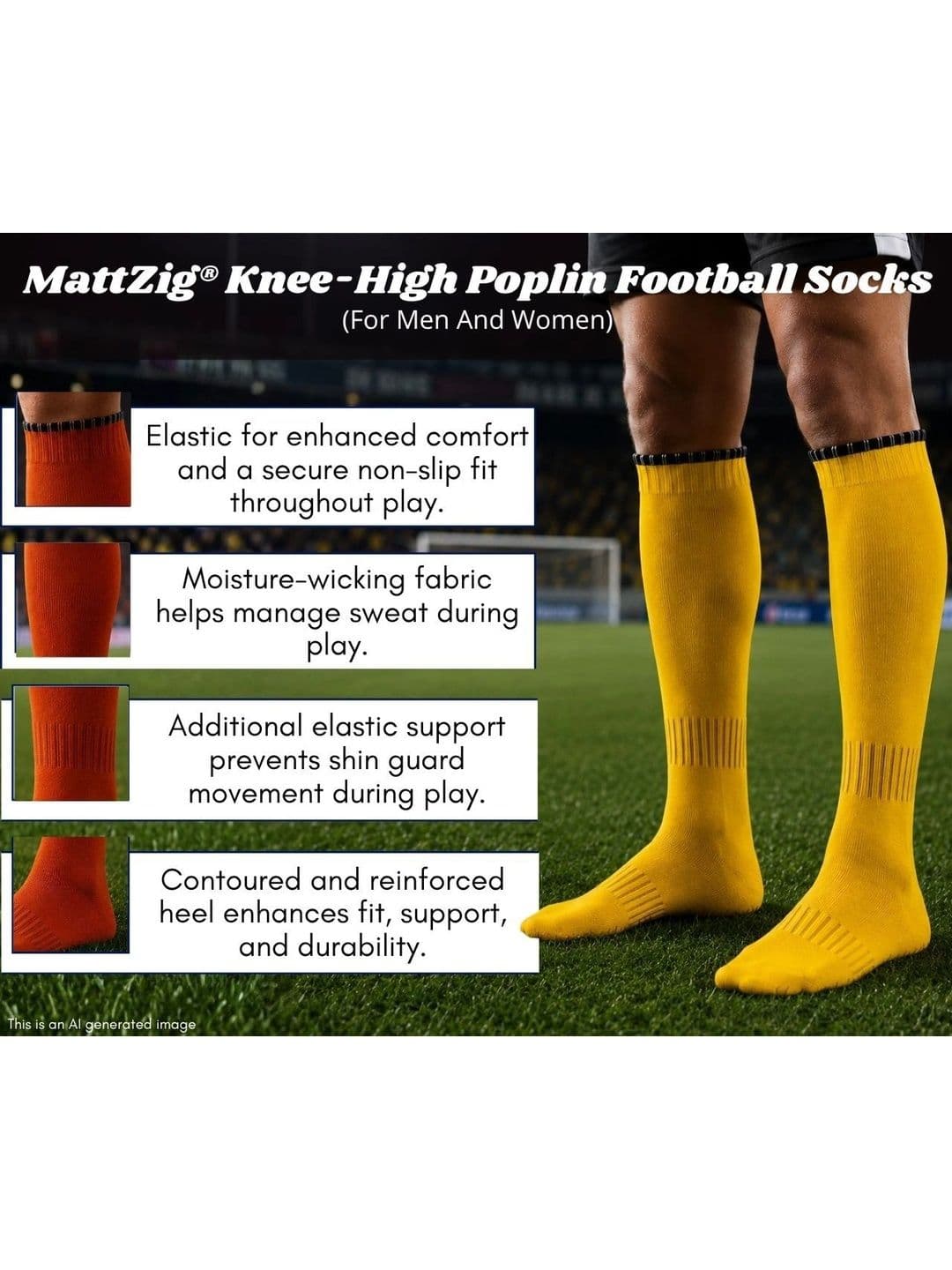MattZig Men Cotton Blend Knee Length Socks thumbnail 3