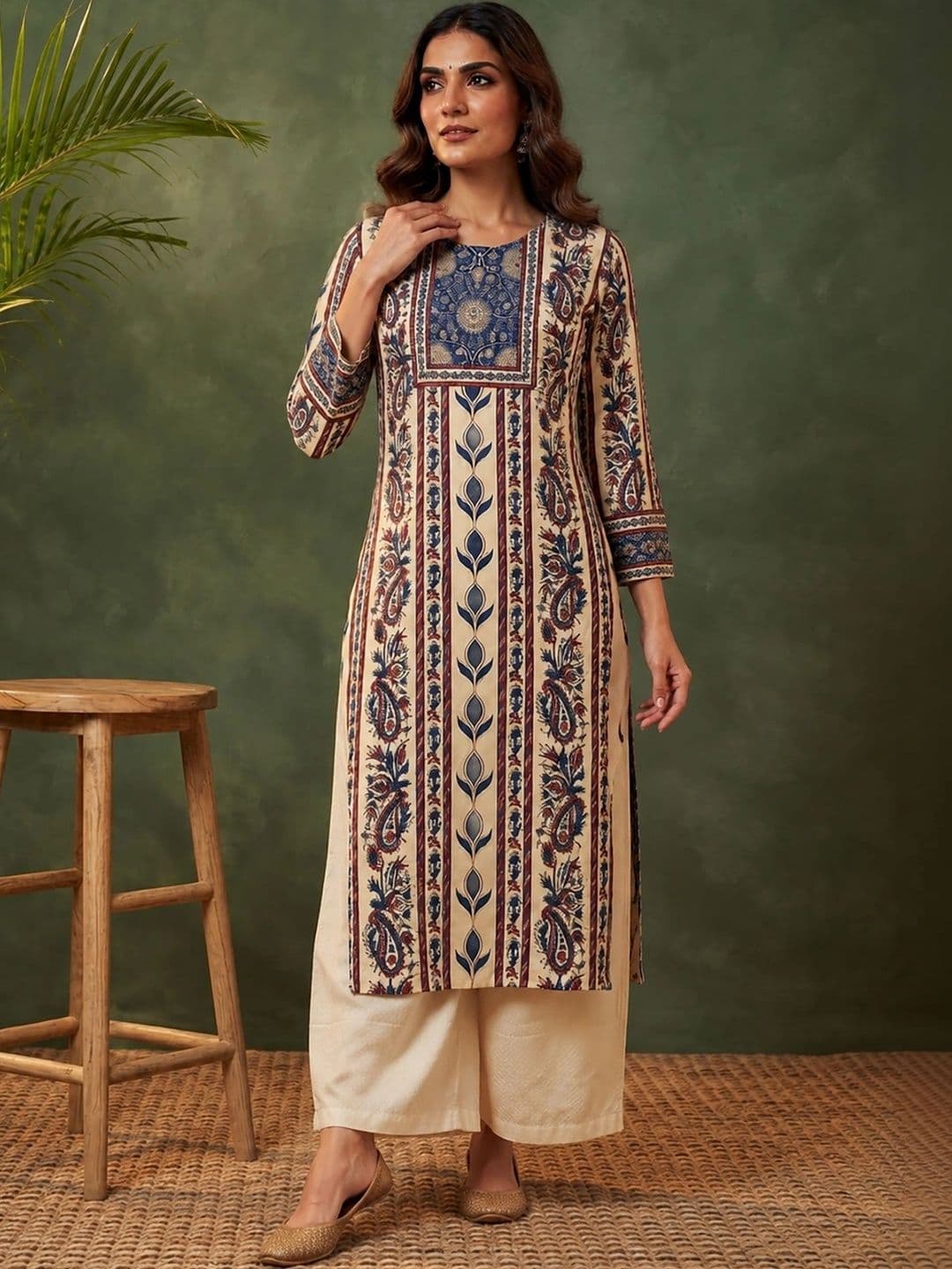 Anouk Women Paisley Printed Indie Prints Kurta thumbnail 3