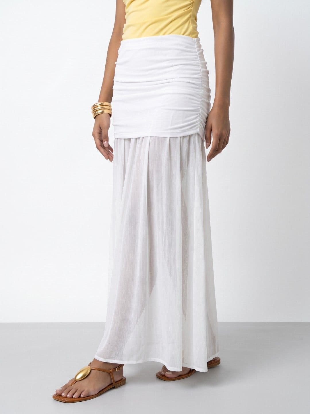 Phosphorus Women Ruched Maxi A-Line Skirt - view 1