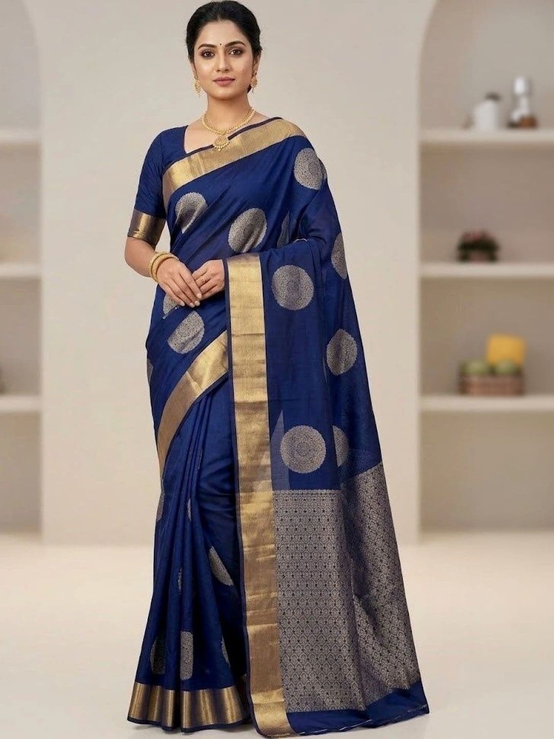 7Eleven Fashion Woven Design Zari Art Silk Banarasi Saree - view 1