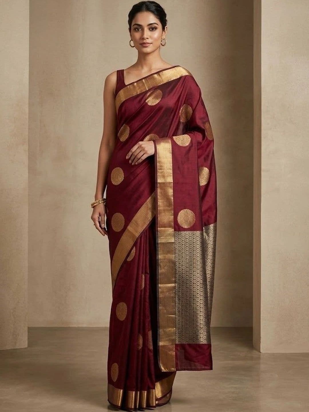 7Eleven Fashion Woven Design Zari Art Silk Banarasi Saree - view 1