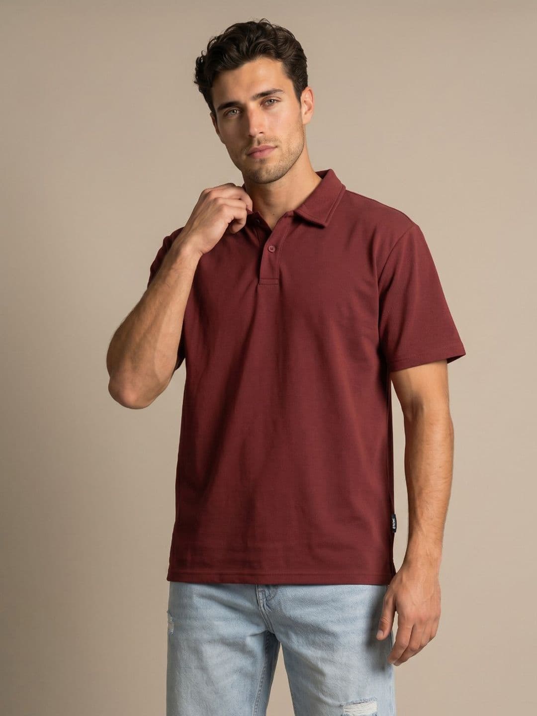 glitchez Polo Collar Drop-Shoulder Sleeves T-shirt thumbnail 4