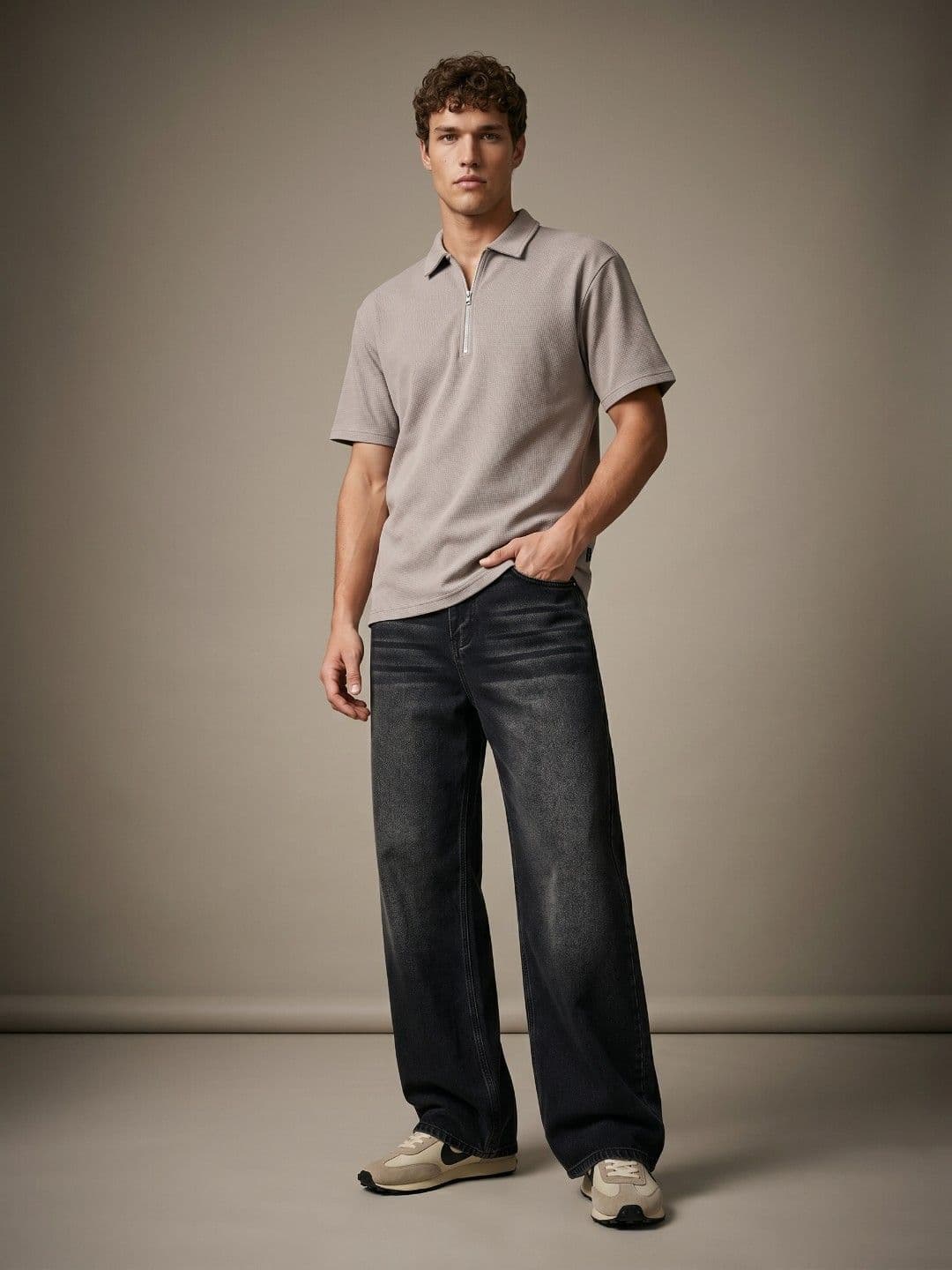 glitchez Polo Collar Textured Relaxed Fit Tshirt thumbnail 10