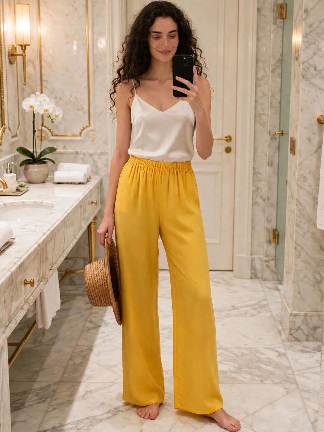 MICHAEL KOVLIN Women Pack of 2 Comfortable Celeb Trending Wide Leg Luxe Flared Palazzo thumbnail 3