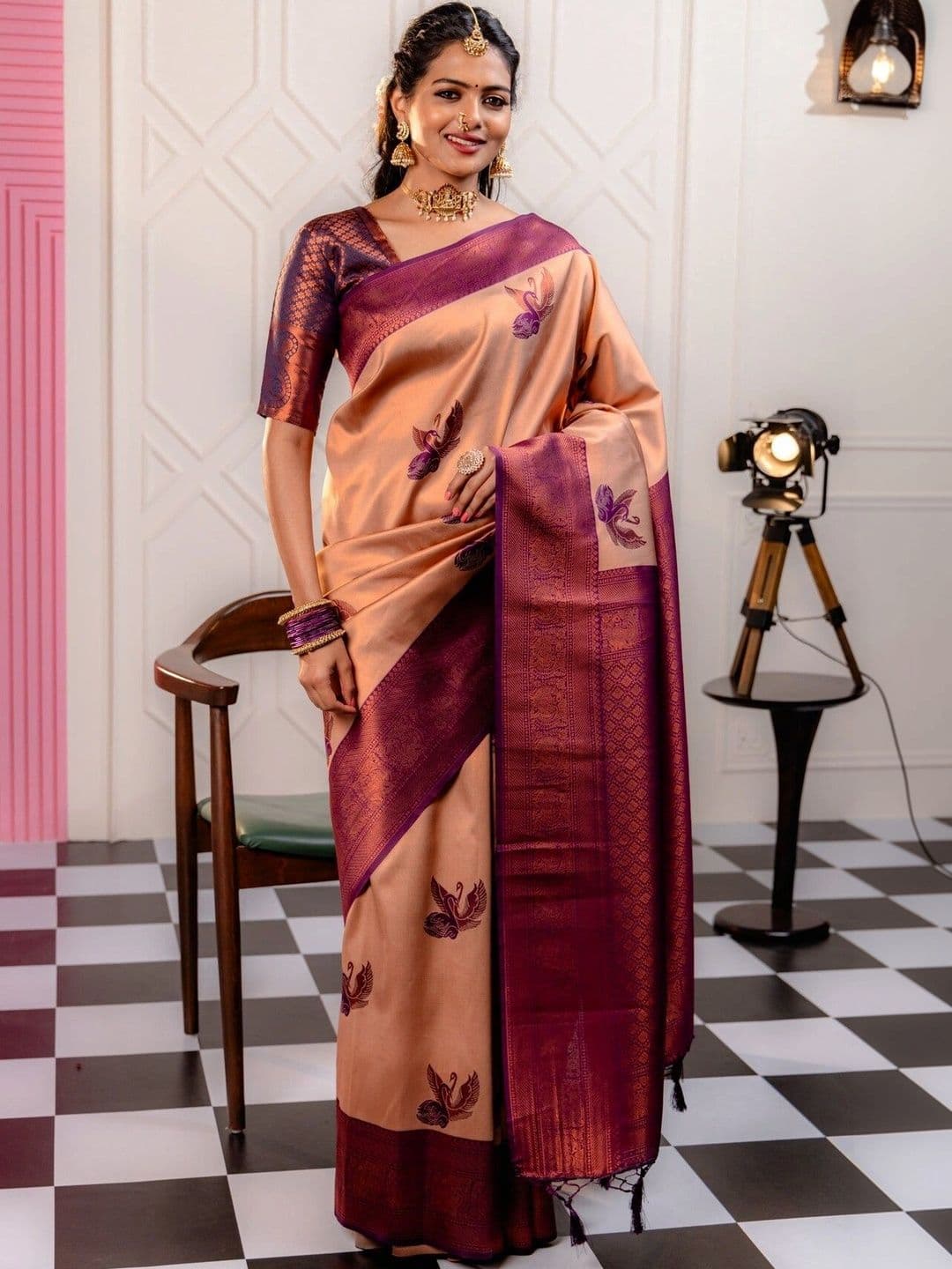 VS MALL Ethnic Motifs Zari Banarasi Saree - view 1