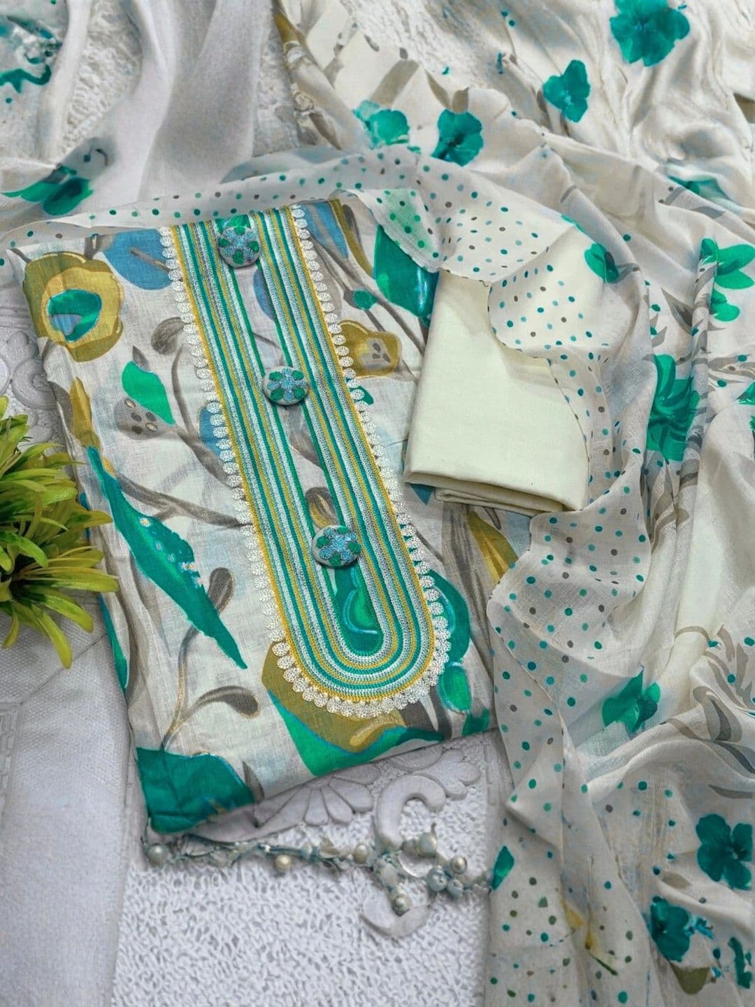 CLEMIRA Printed Pure Cotton Unstitched Dress Material - view 1