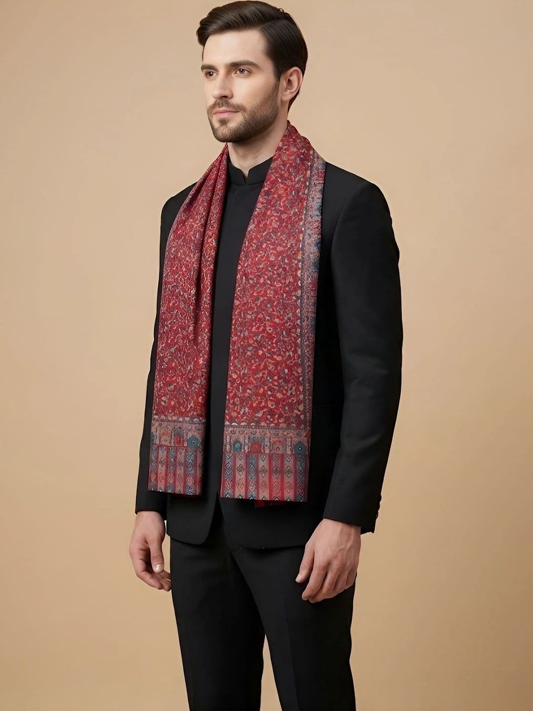 MUFFLY Men Woven Design Stole thumbnail 3