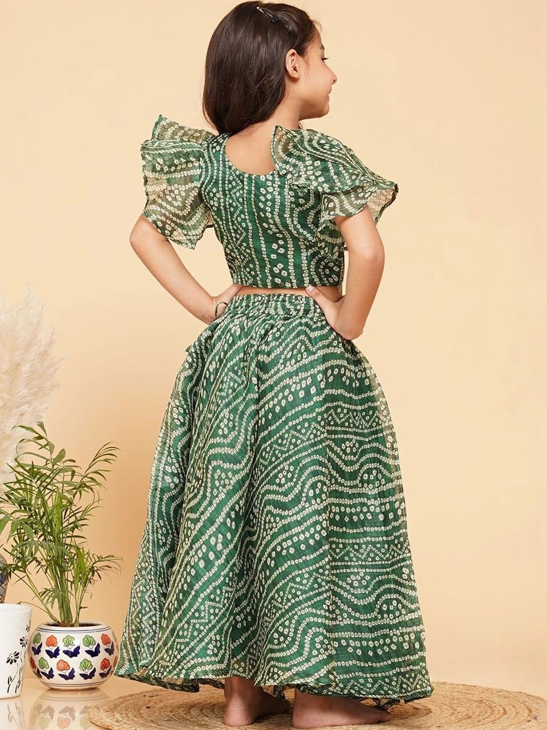 Laad Girls Printed Ready to Wear Lehenga & thumbnail 4