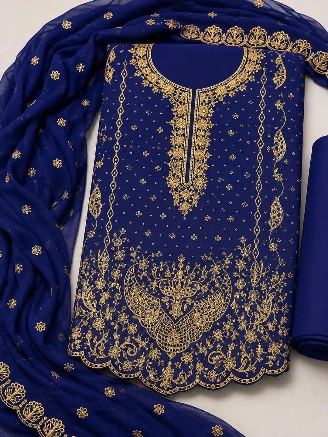 BHAIRAV TEX Embroidered Unstitched Dress Material thumbnail 5