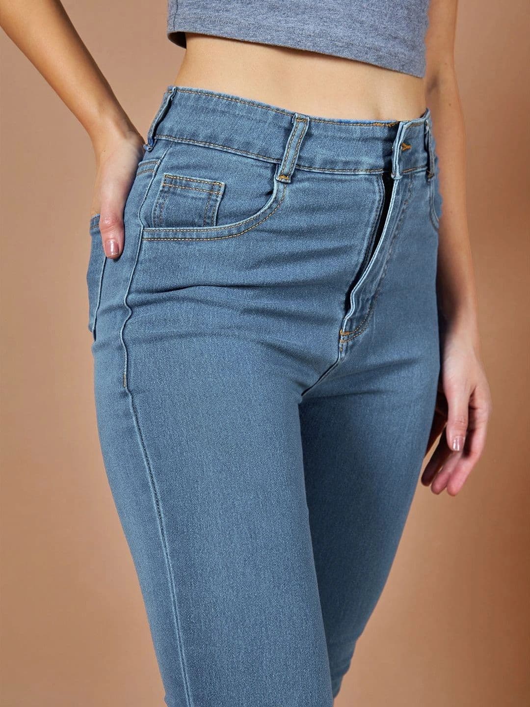 Roadster Women Skinny Fit High-Rise Cuffed Hem Stretchable Jeans thumbnail 2