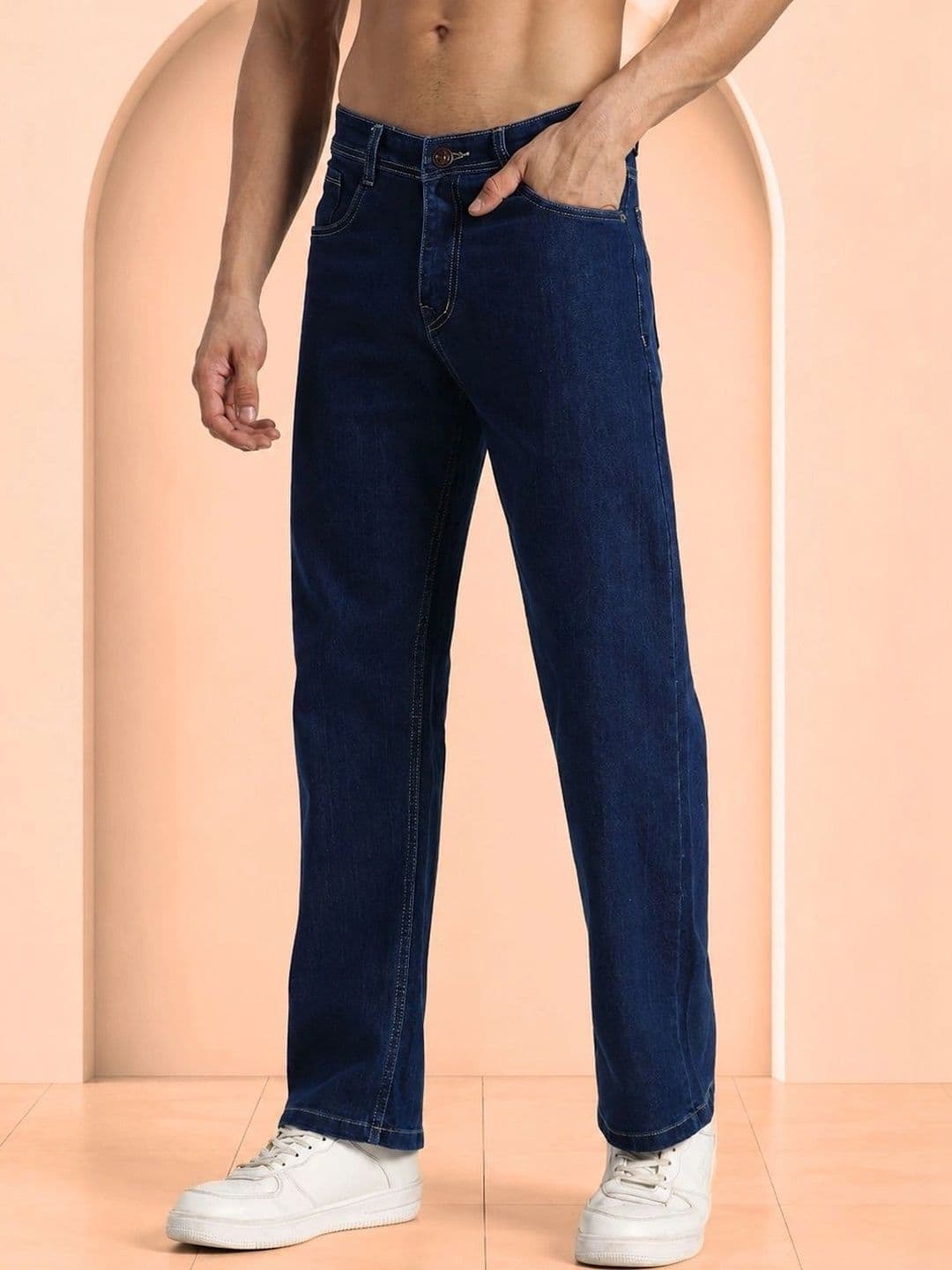 SYNZO Men Comfort Relaxed Fit Mid-Rise Jeans thumbnail 5