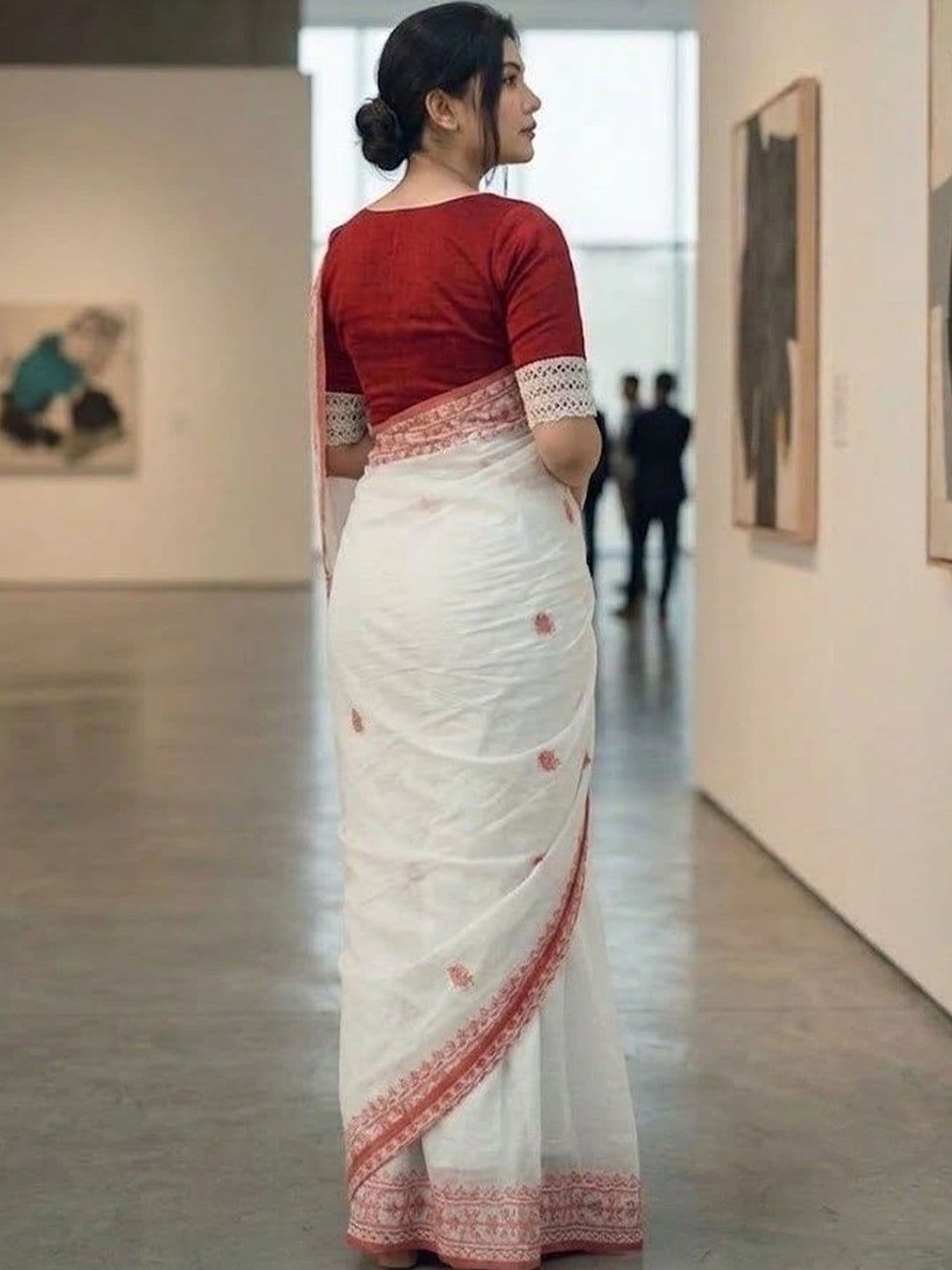 Narayan creations Woven Design Embroidered Art Silk Banarasi Saree thumbnail 2