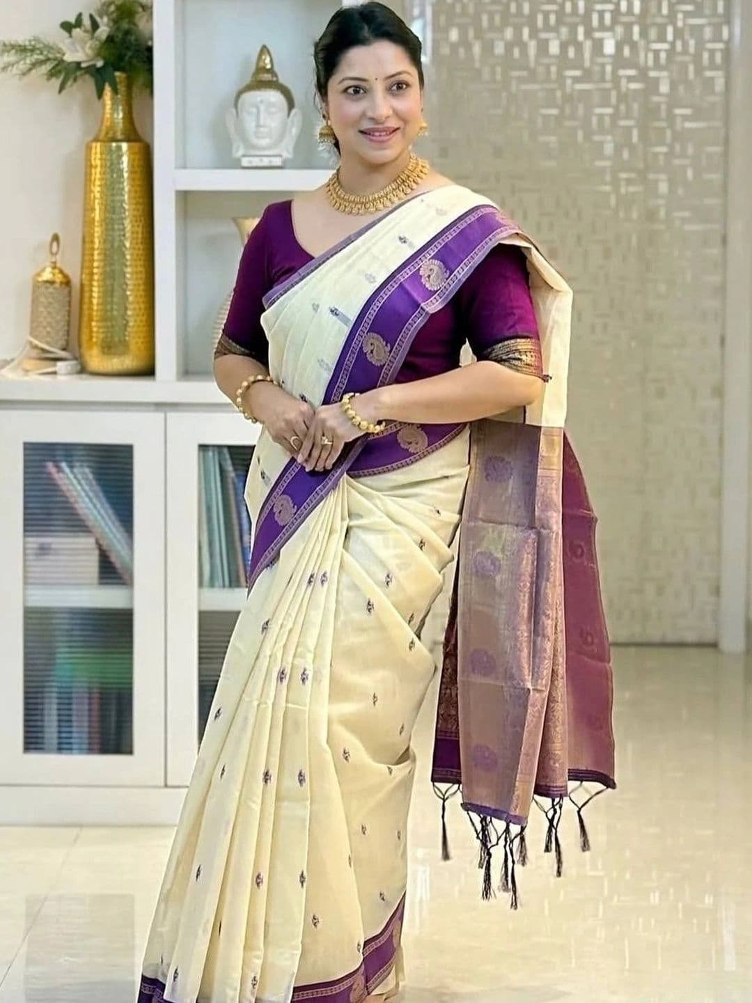 AJ FASHION PLUS Zari Art Silk Banarasi Saree thumbnail 4