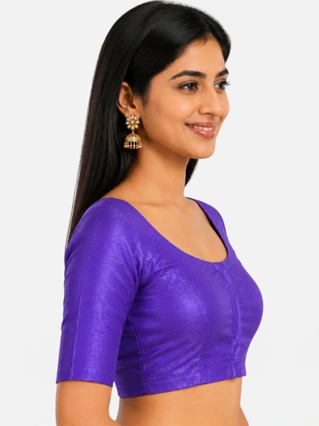 Biyu Silk Solid Saree Blouse thumbnail 4