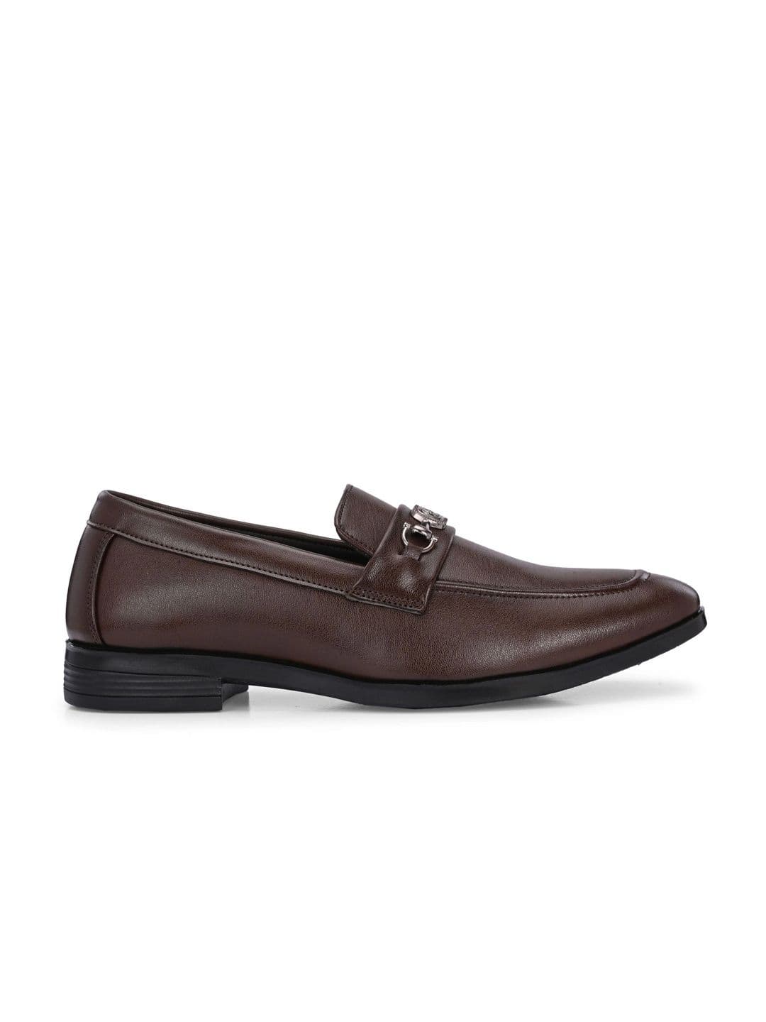 Azzaro Black Synthetic Leather Round Toe Slip-On Formal Loafers thumbnail 6