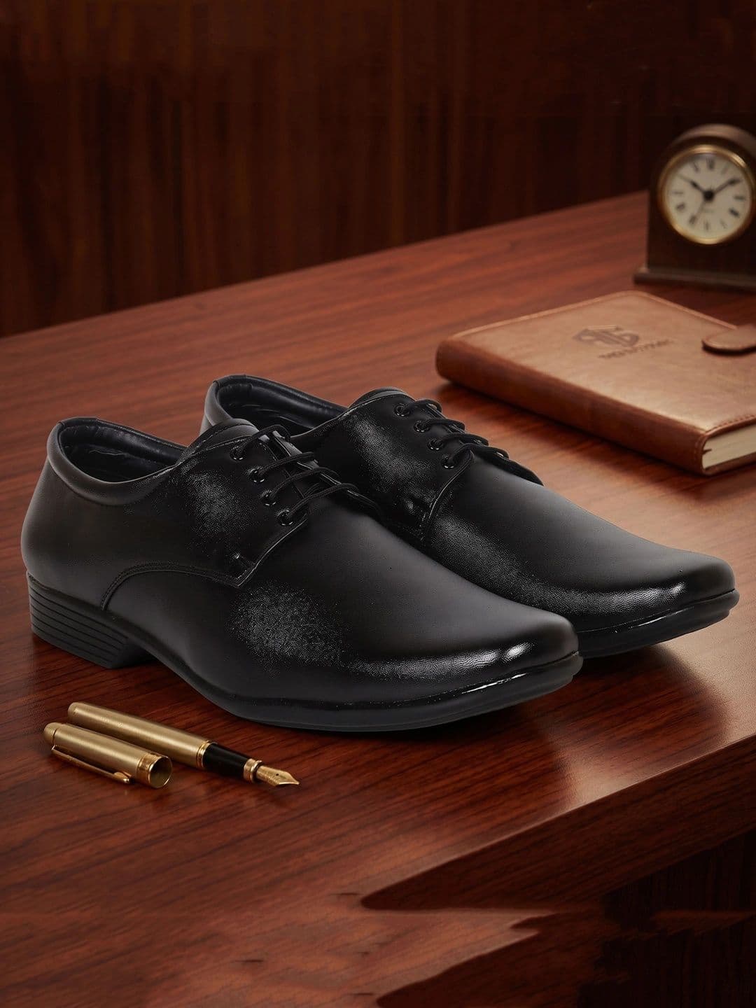HikBi Men Leather Pointed Toe Lace-Ups Formal Derbys - view 1