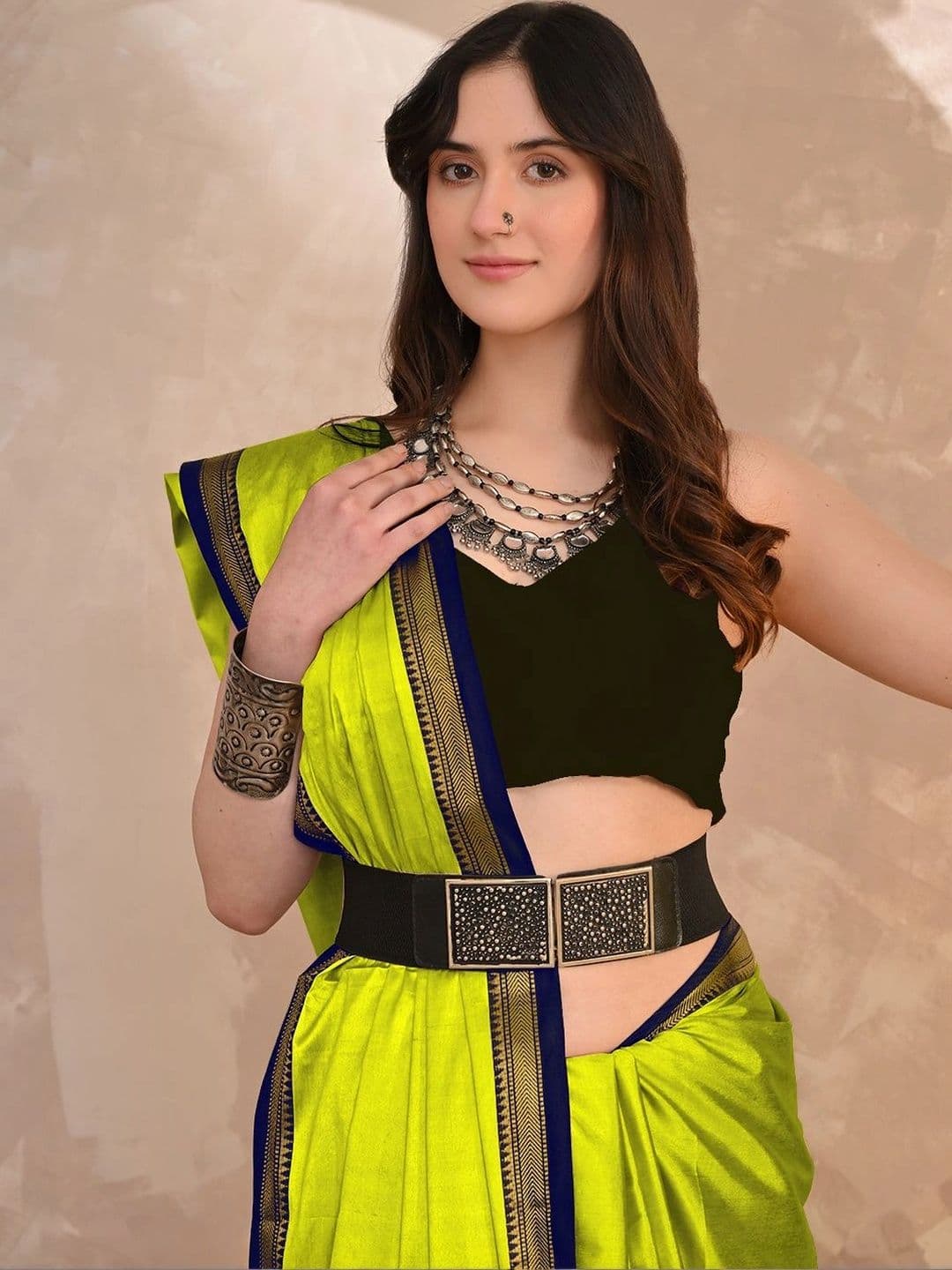 KALINI Striped Zari Designer Gadwal Saree thumbnail 4