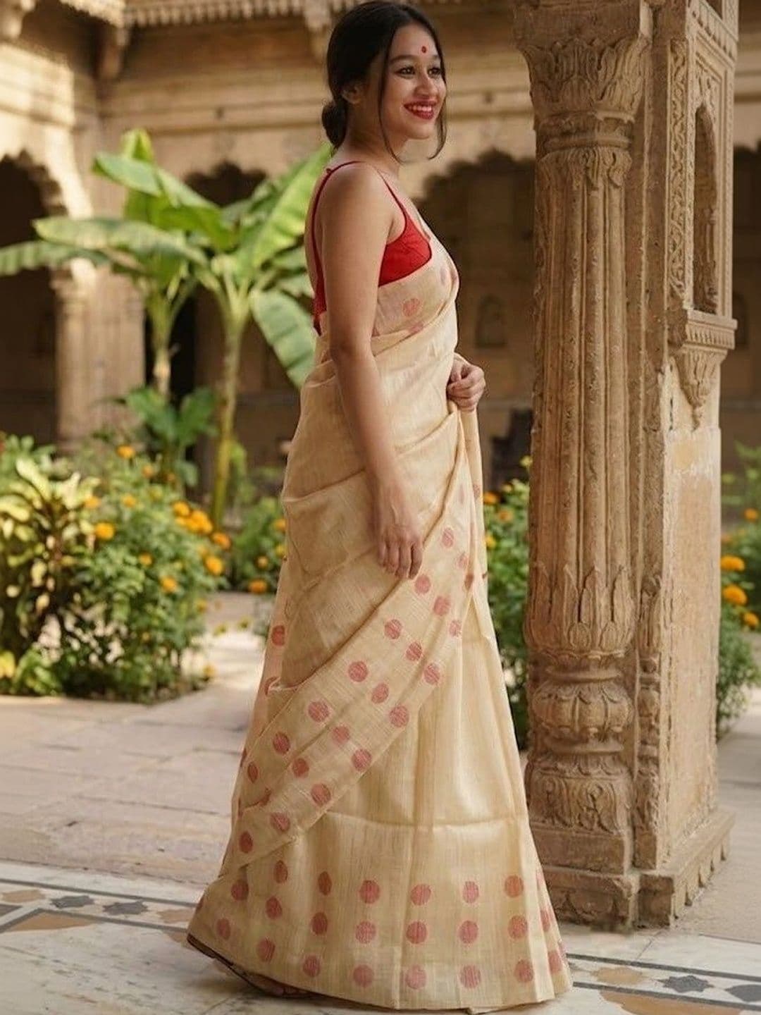 you shop we ship Woven Design Zari Art Silk Banarasi Saree thumbnail 6