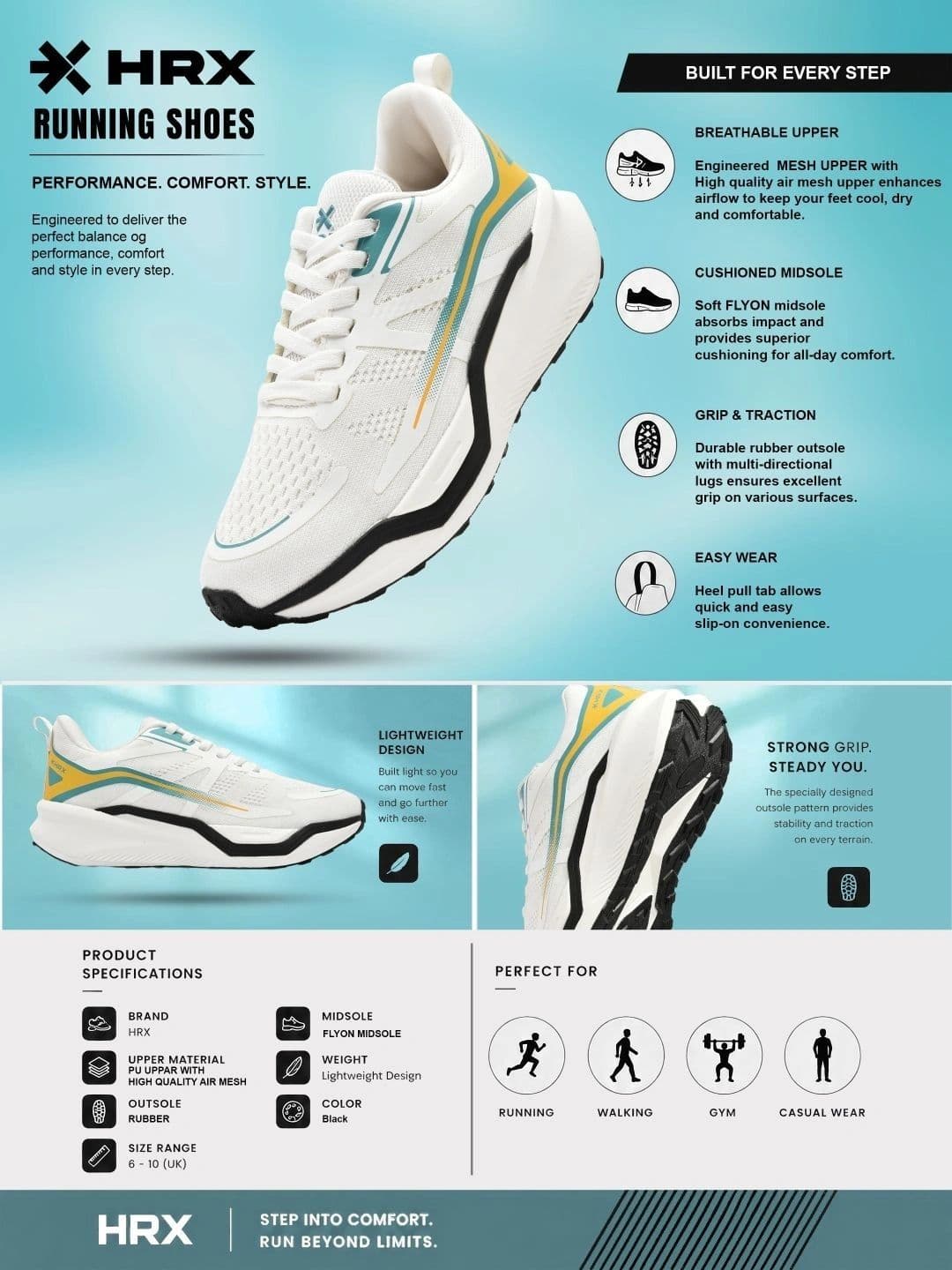 HRX by Hrithik Roshan Men Textile Running Shoes thumbnail 4