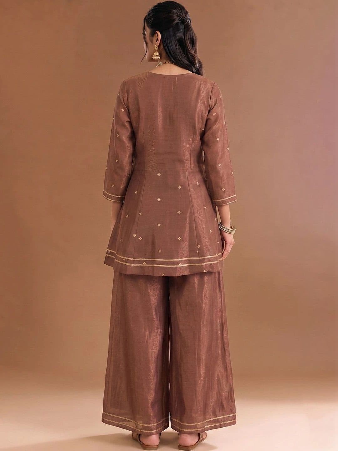 Varanga Women Ethnic Motifs Embroidered Empire Thread Work Kurta with Palazzos & With Dupatta thumbnail 7