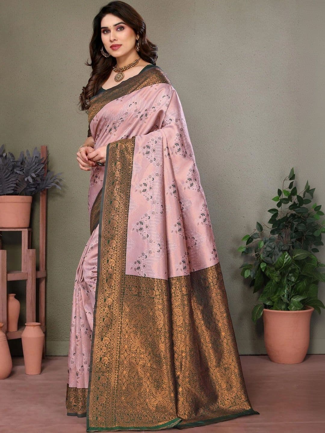 VS MALL Woven Design Zari Banarasi Saree thumbnail 4