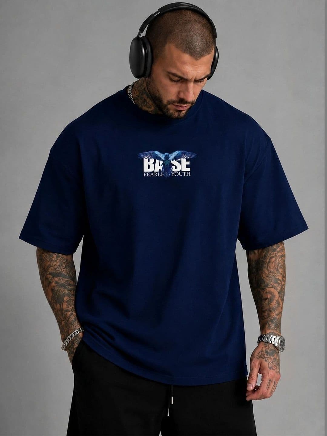 Moda Rapido Men Printed Drop-Shoulder Sleeves T-shirt thumbnail 5