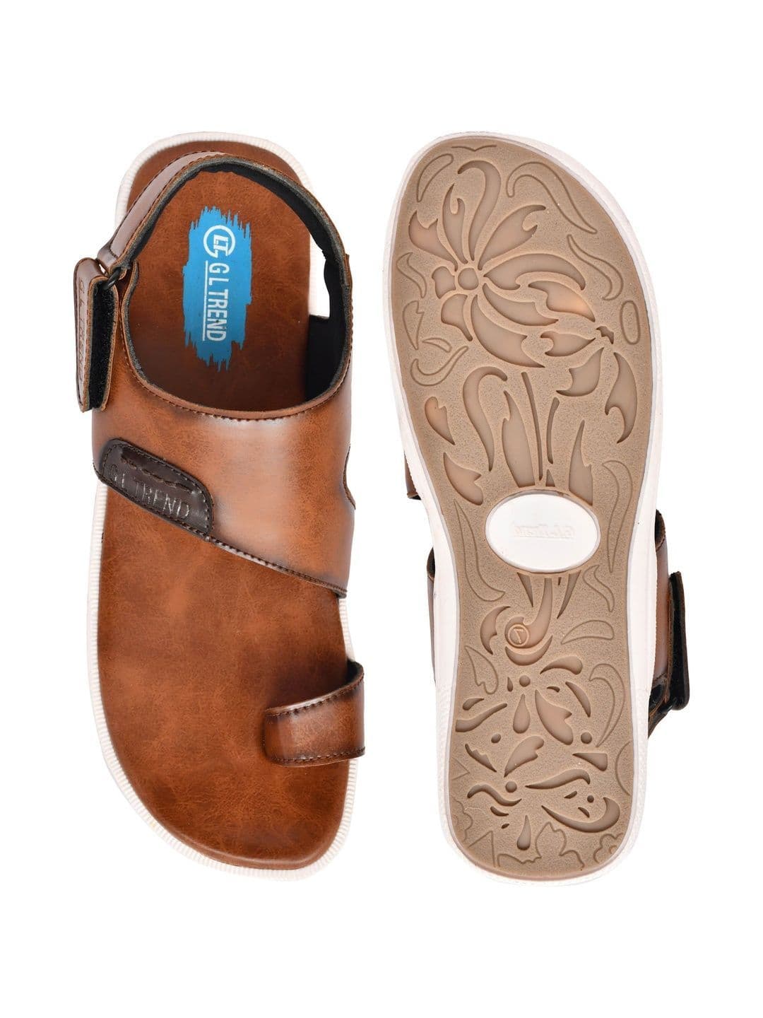 G L Trend Men's Tan Casual Comfort Open Toe Slip-On Sandals thumbnail 7