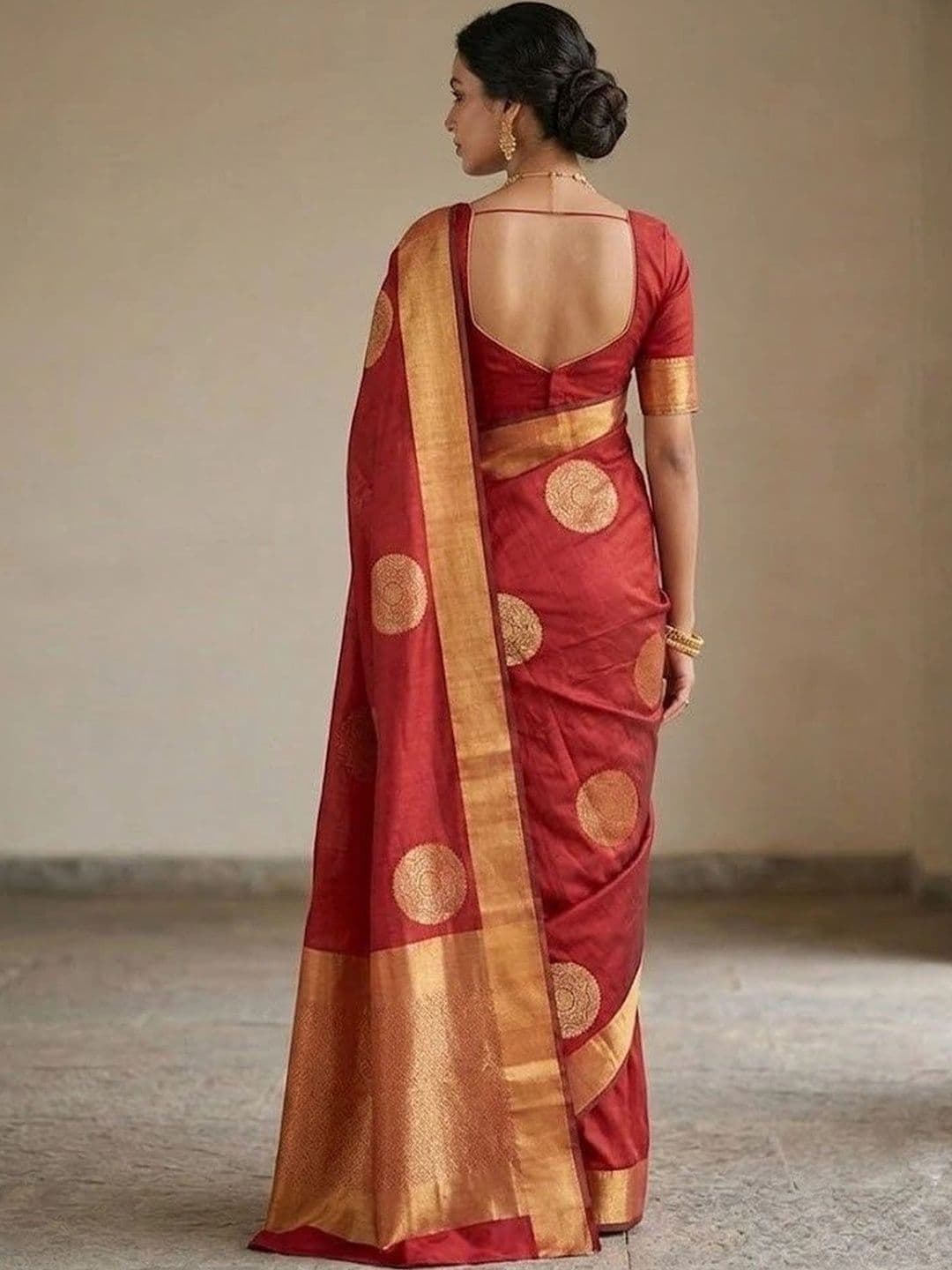 AAVEE Woven Design Zari Art Silk Banarasi Saree thumbnail 2