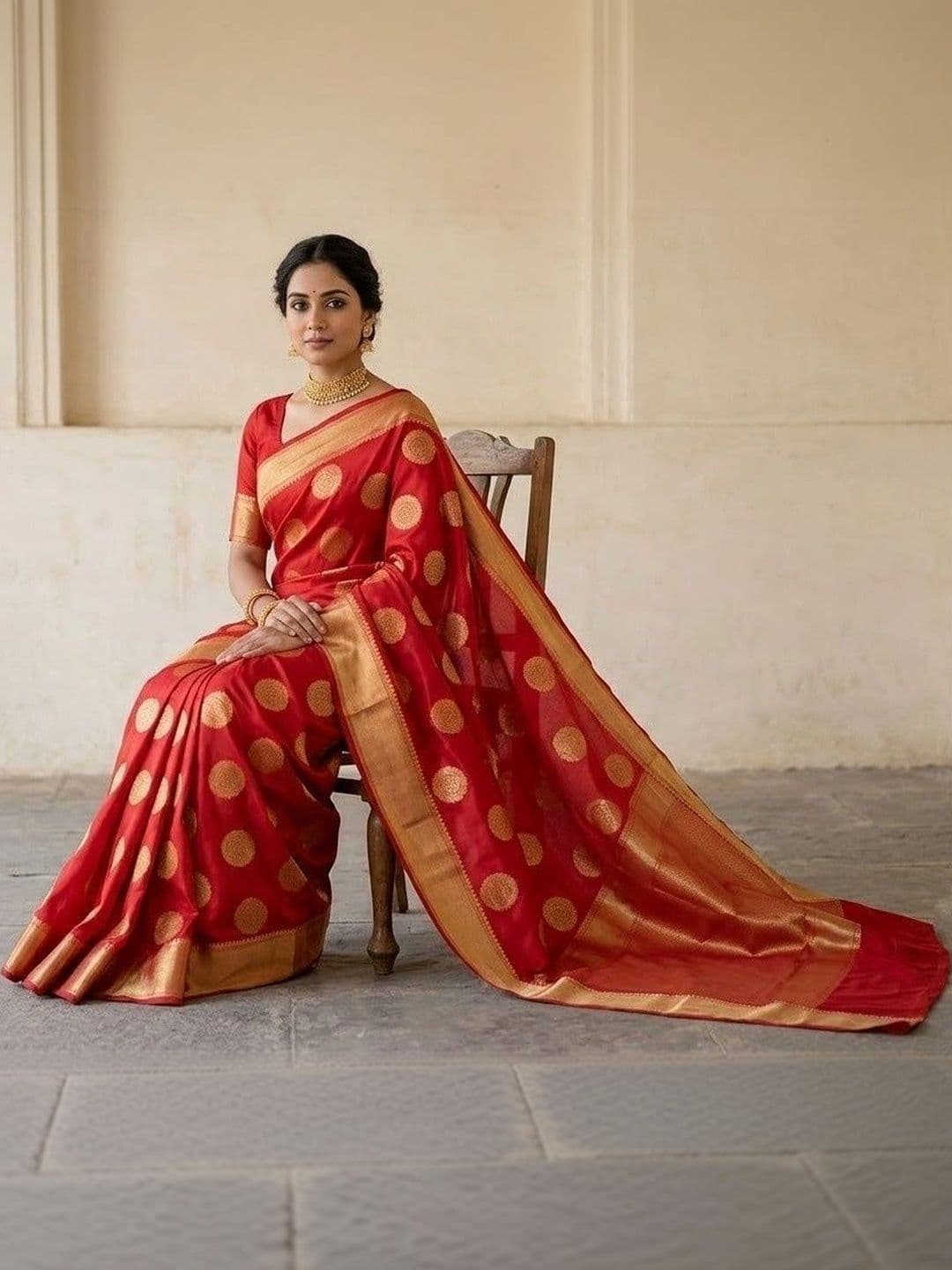 SHRIADINATH Woven Design Zari Art Silk Banarasi Saree thumbnail 3