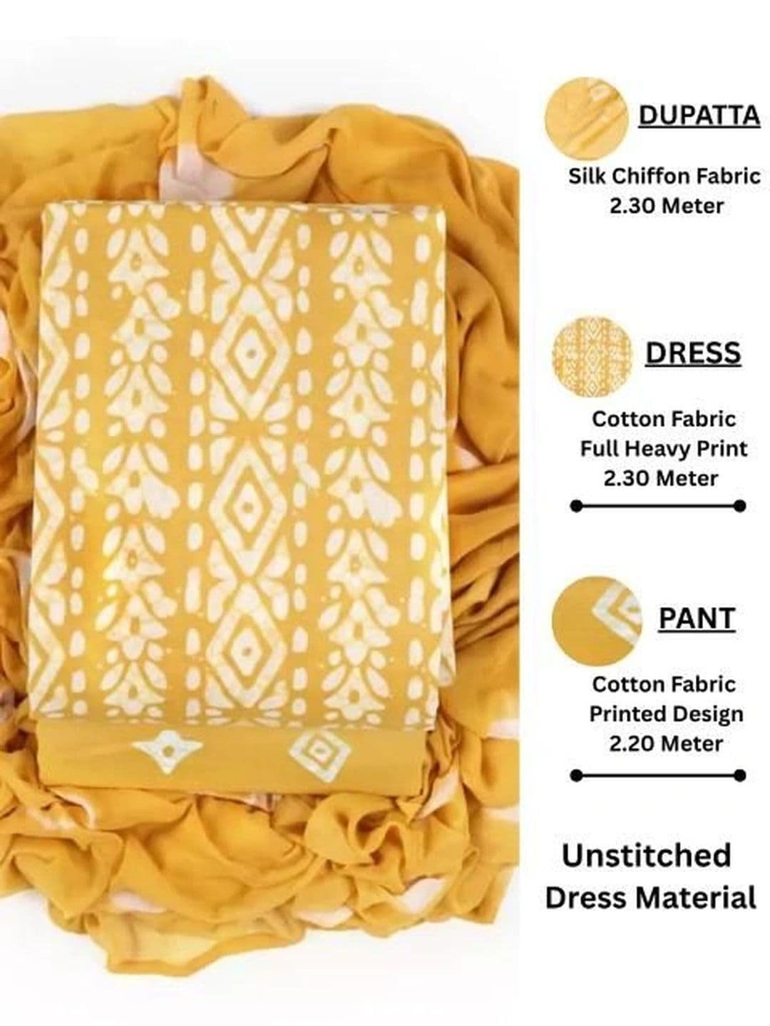 CLEMIRA Printed Pure Cotton Unstitched Dress Material thumbnail 5