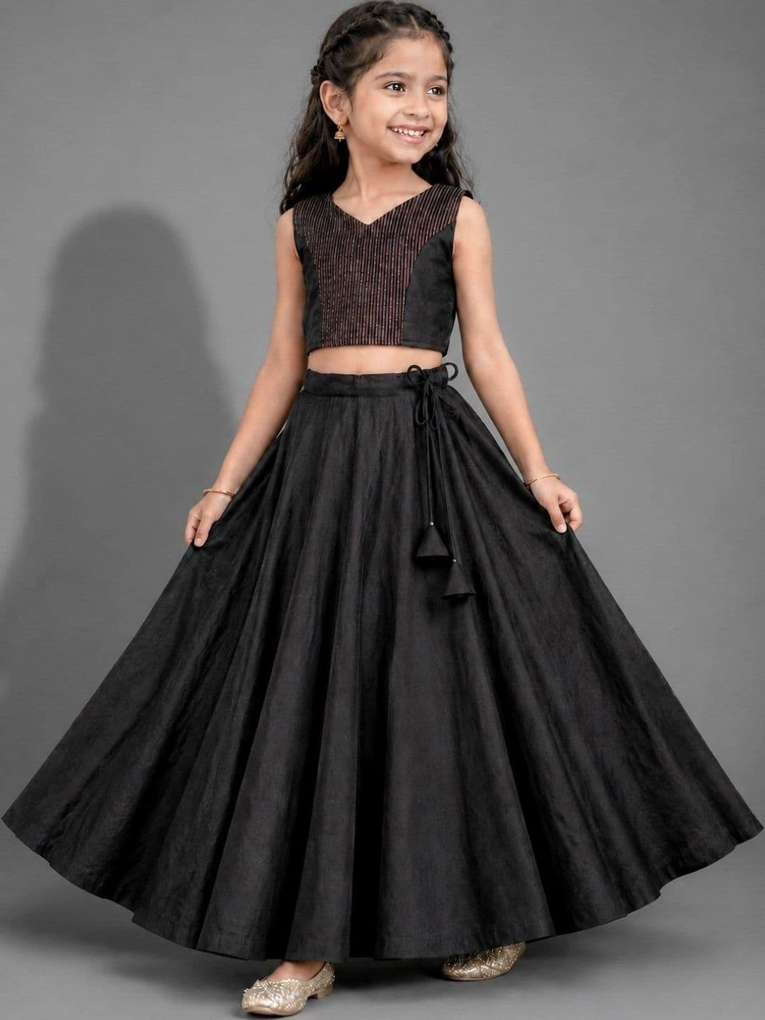 VidiRna Girls Embellished Sequinned Ready to Wear Lehenga & - view 1