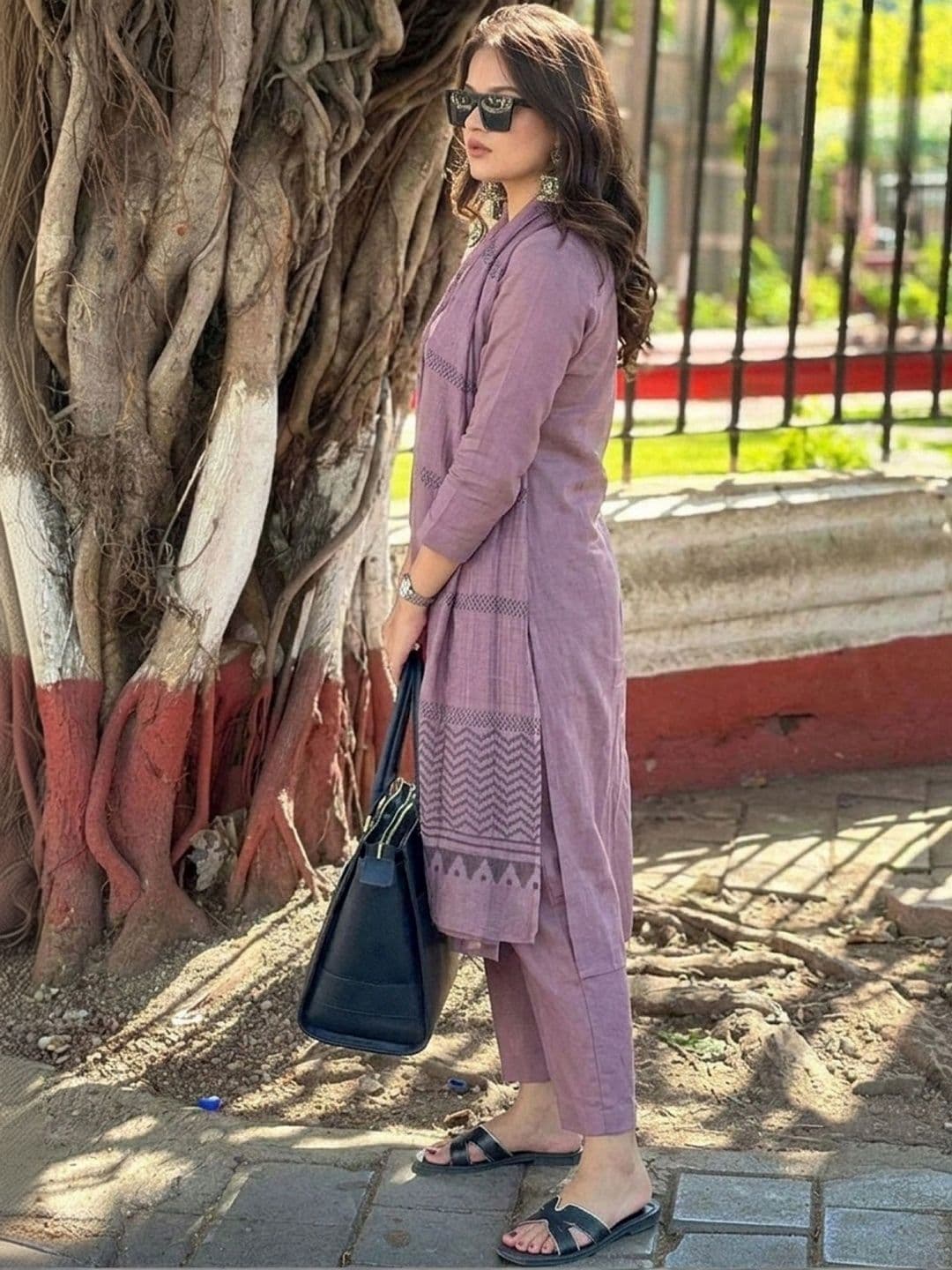 Panzora Women Ethnic Motifs Regular Kurta with Trousers & With Dupatta thumbnail 6