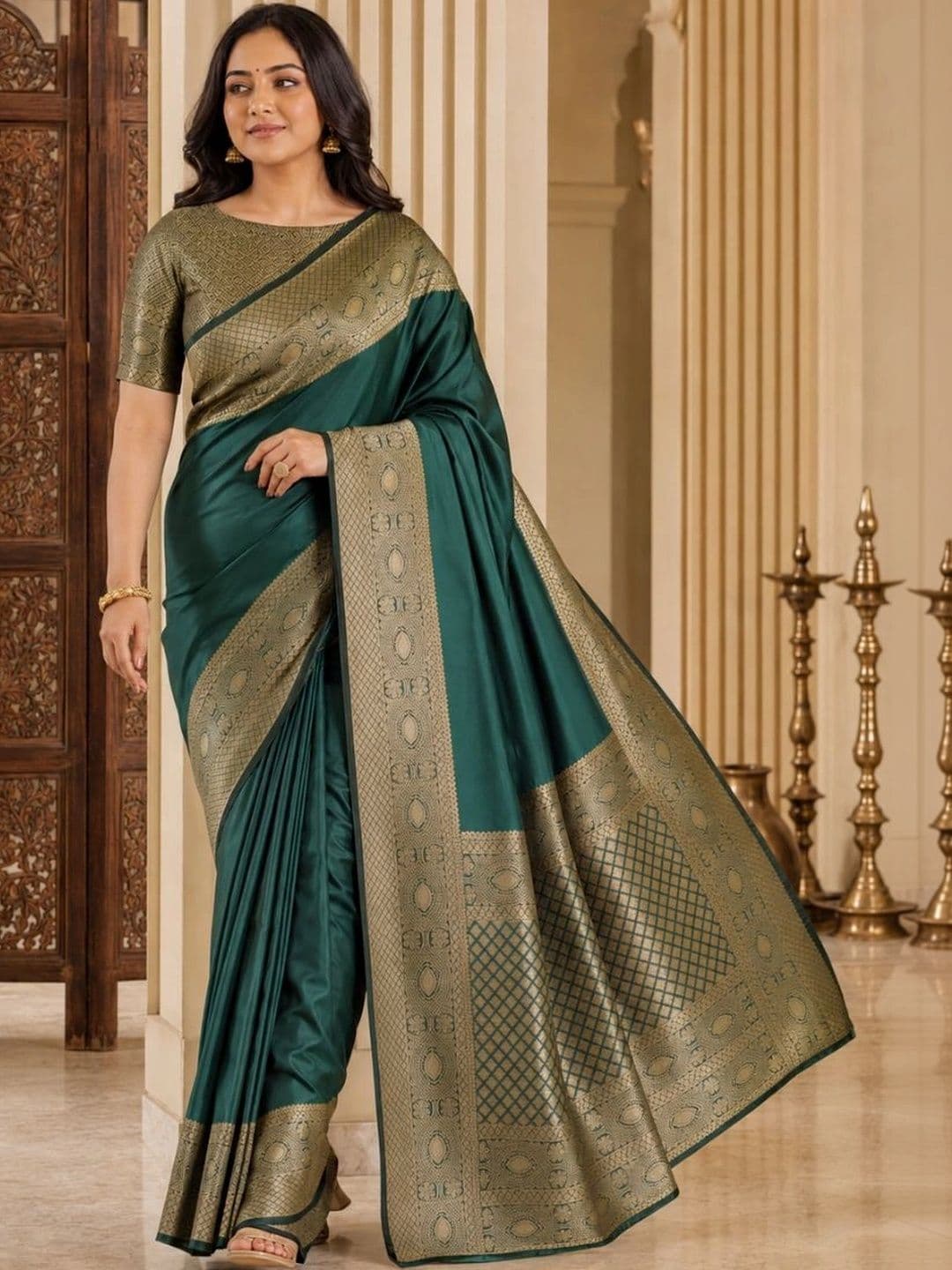 IKSHARA Woven Design Zari Art Silk Banarasi Saree thumbnail 2