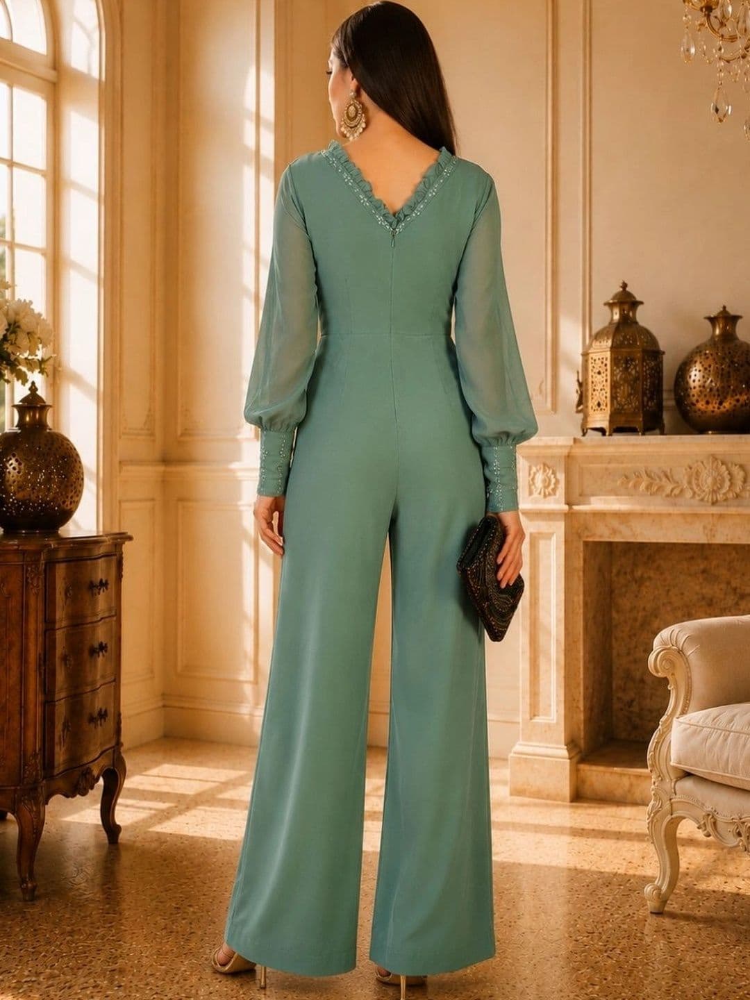 indo street Basic Jumpsuit with Embroidered thumbnail 2