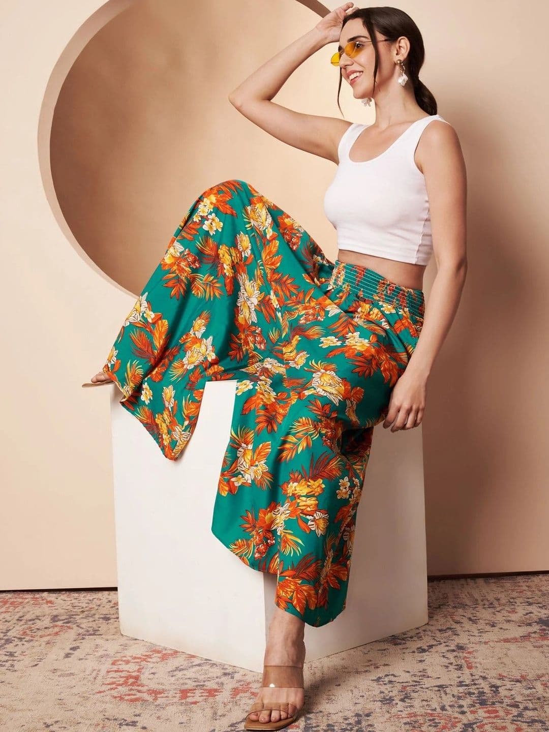 CORSICA Women Floral Printed Palazzos thumbnail 4