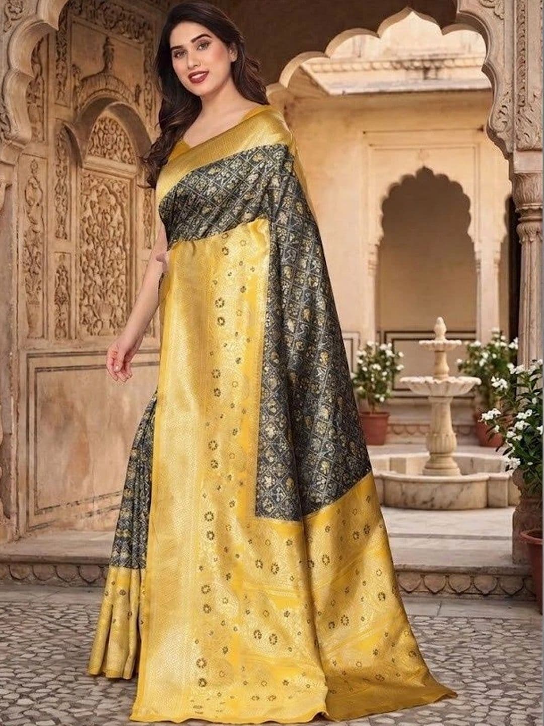 Okom Woven Design Zari Art Silk Banarasi Saree - view 1