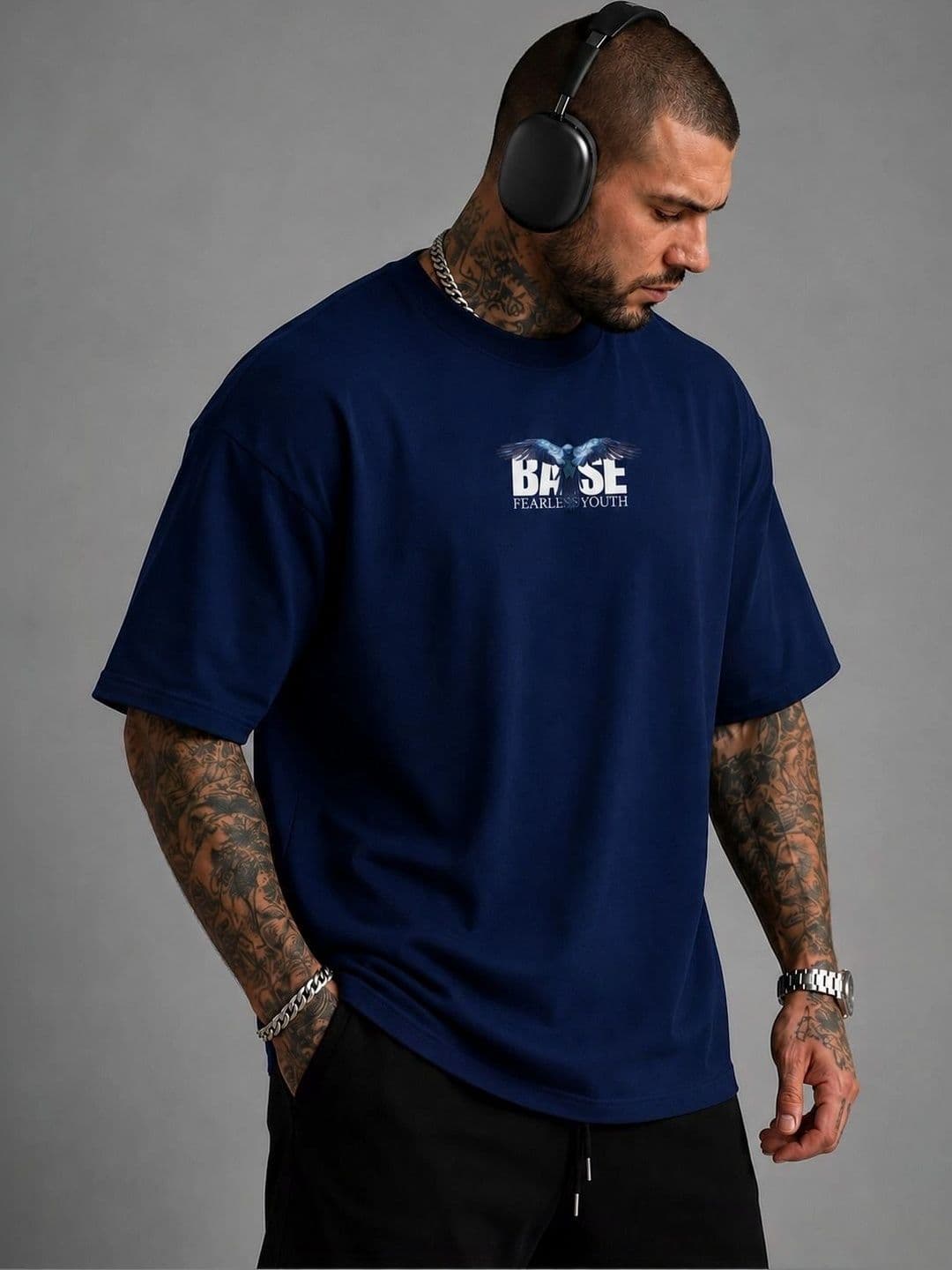 Moda Rapido Men Printed Drop-Shoulder Sleeves T-shirt thumbnail 2