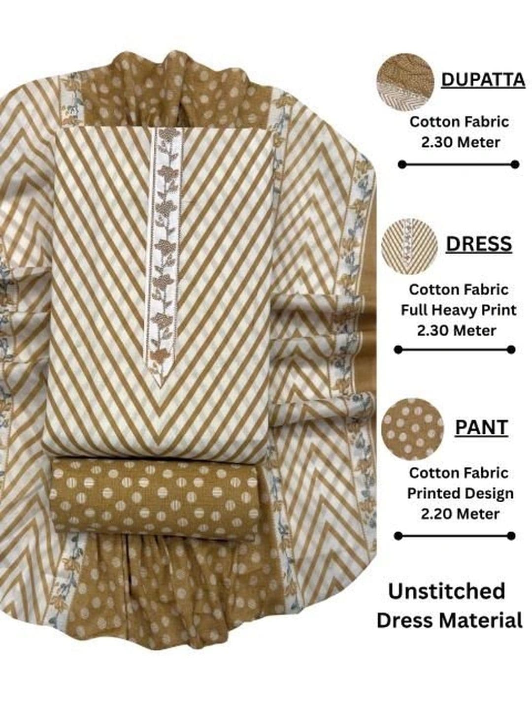 CLEMIRA Printed Pure Cotton Unstitched Dress Material thumbnail 3