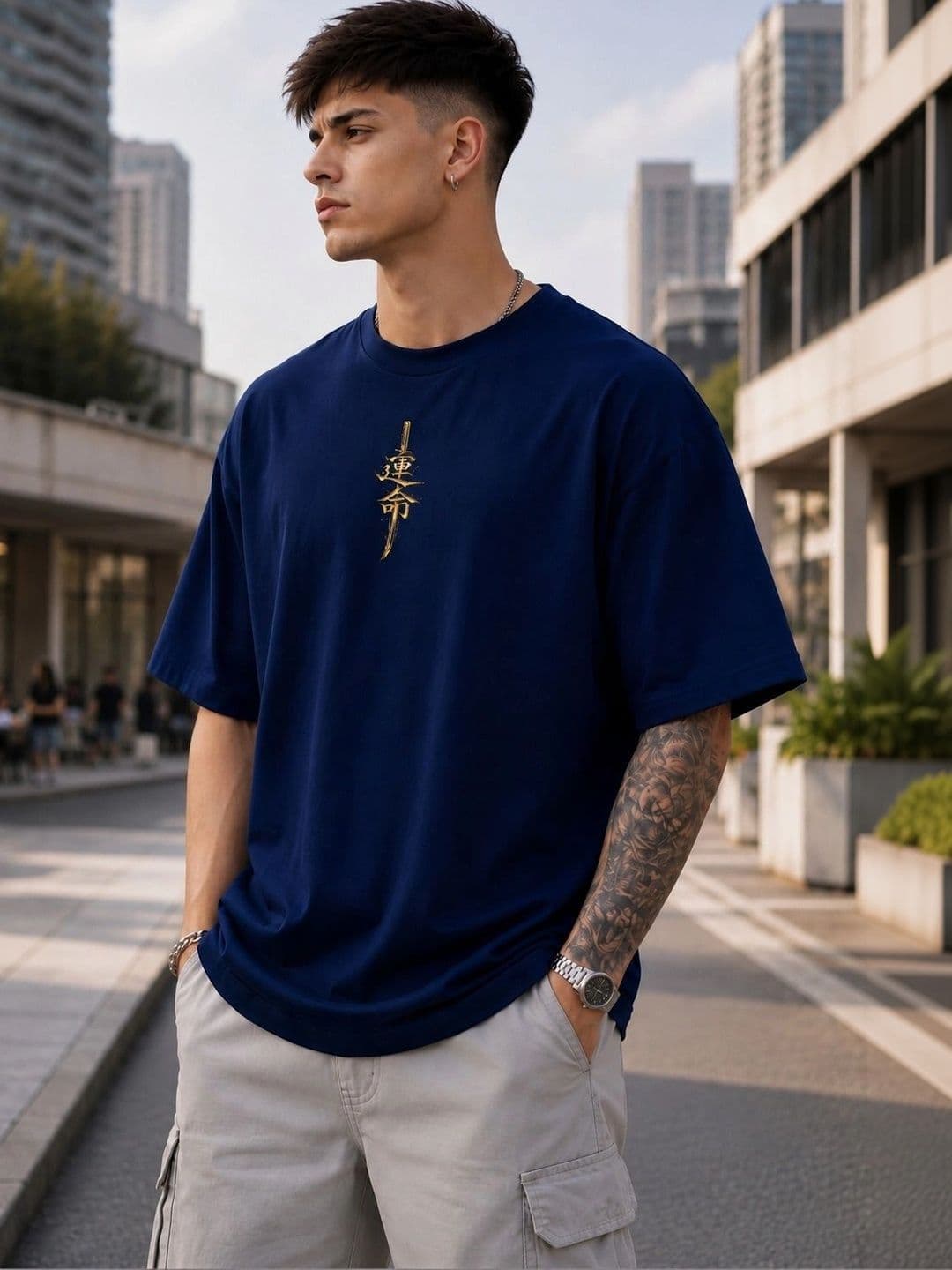 Moda Rapido Men Printed Drop-Shoulder Sleeves T-shirt thumbnail 2
