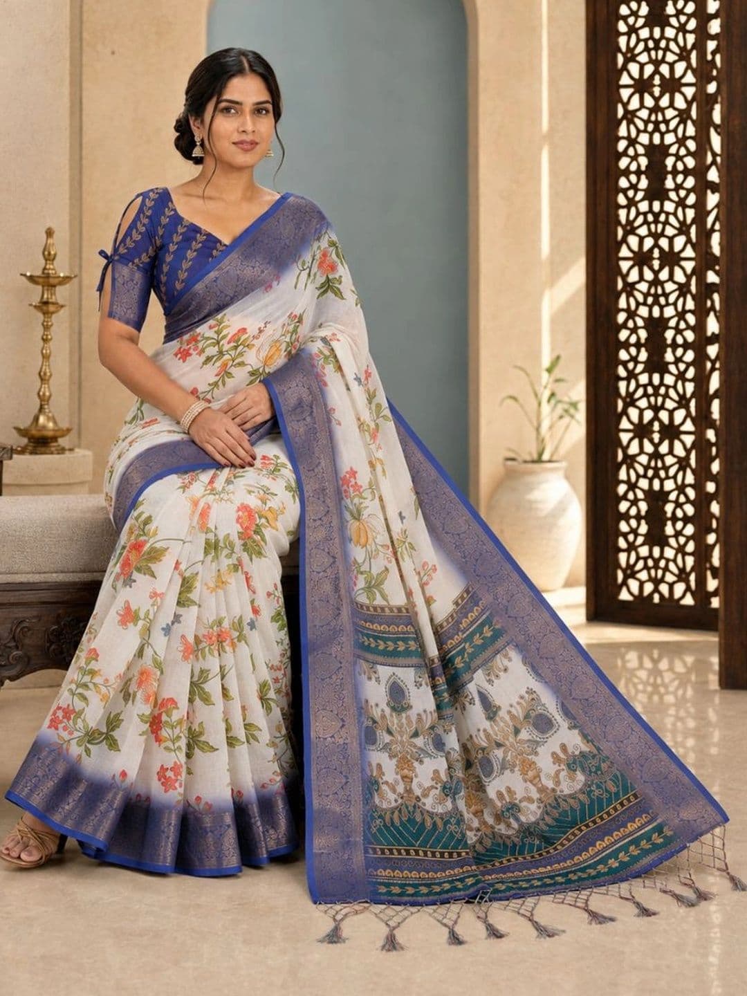 IKSHARA Floral Saree thumbnail 4